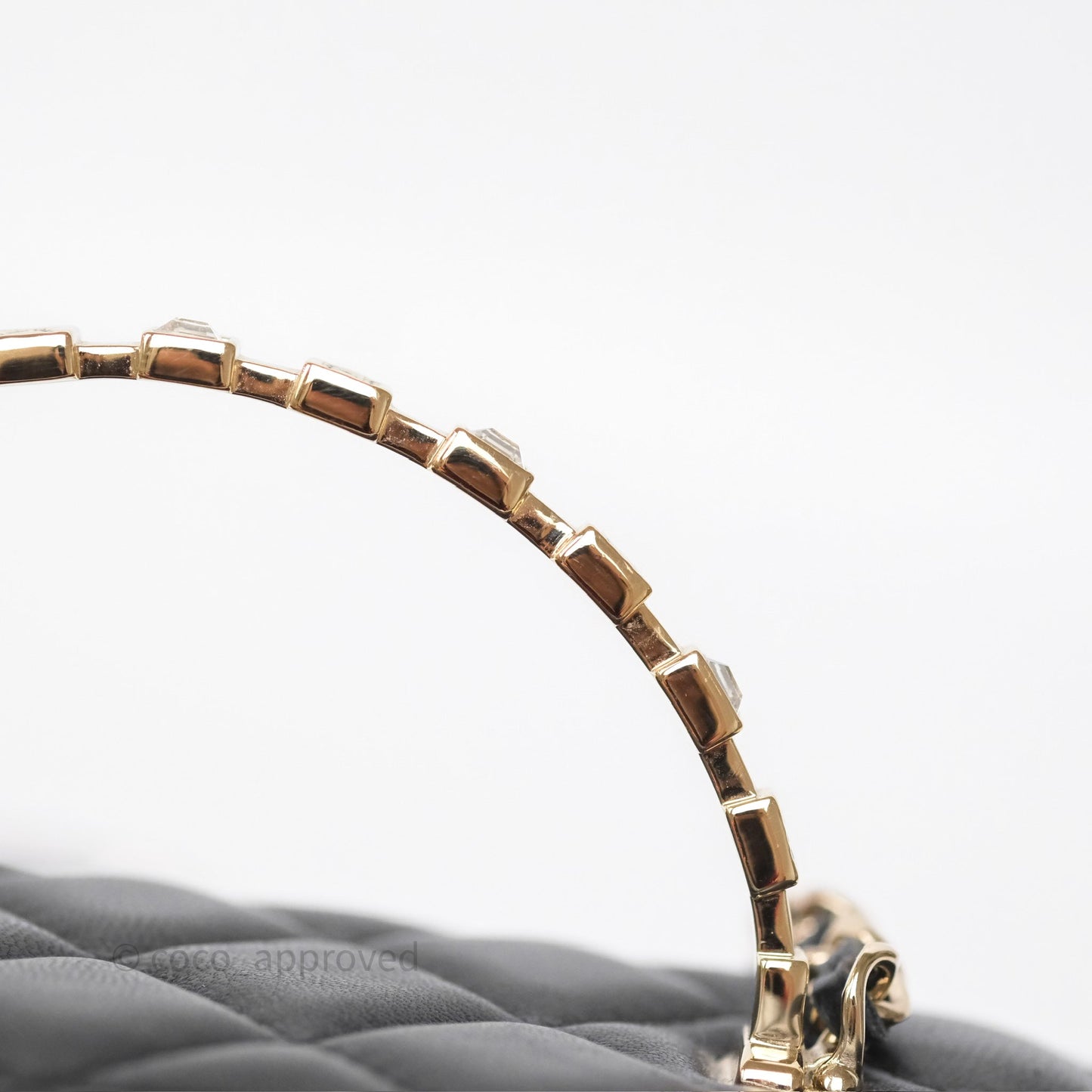 Chanel Crystals Top Handle Vanity Rectangular Black Lambskin Gold Hardware