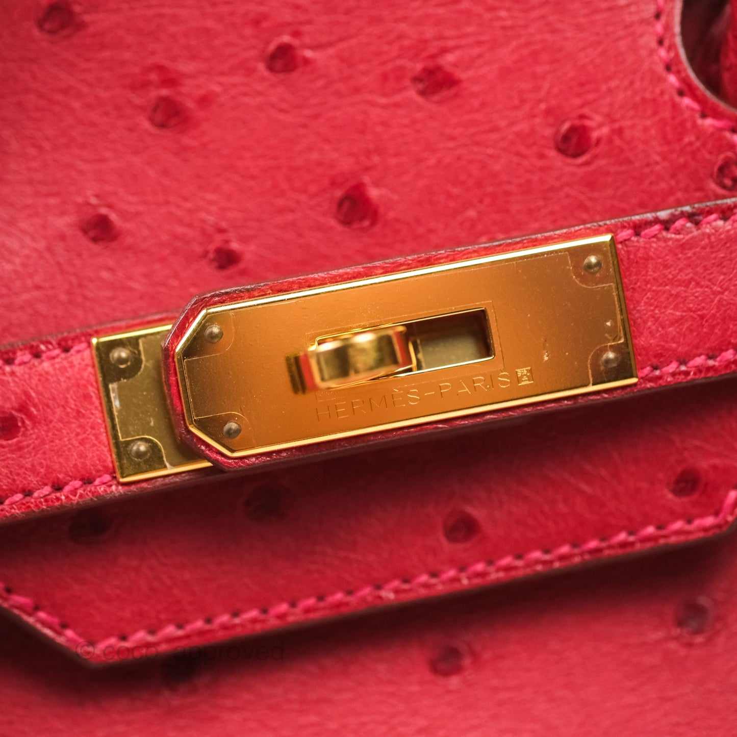 Hermès Birkin Retourne 30 Rouge Vif 53 Ostrich Gold Hardware