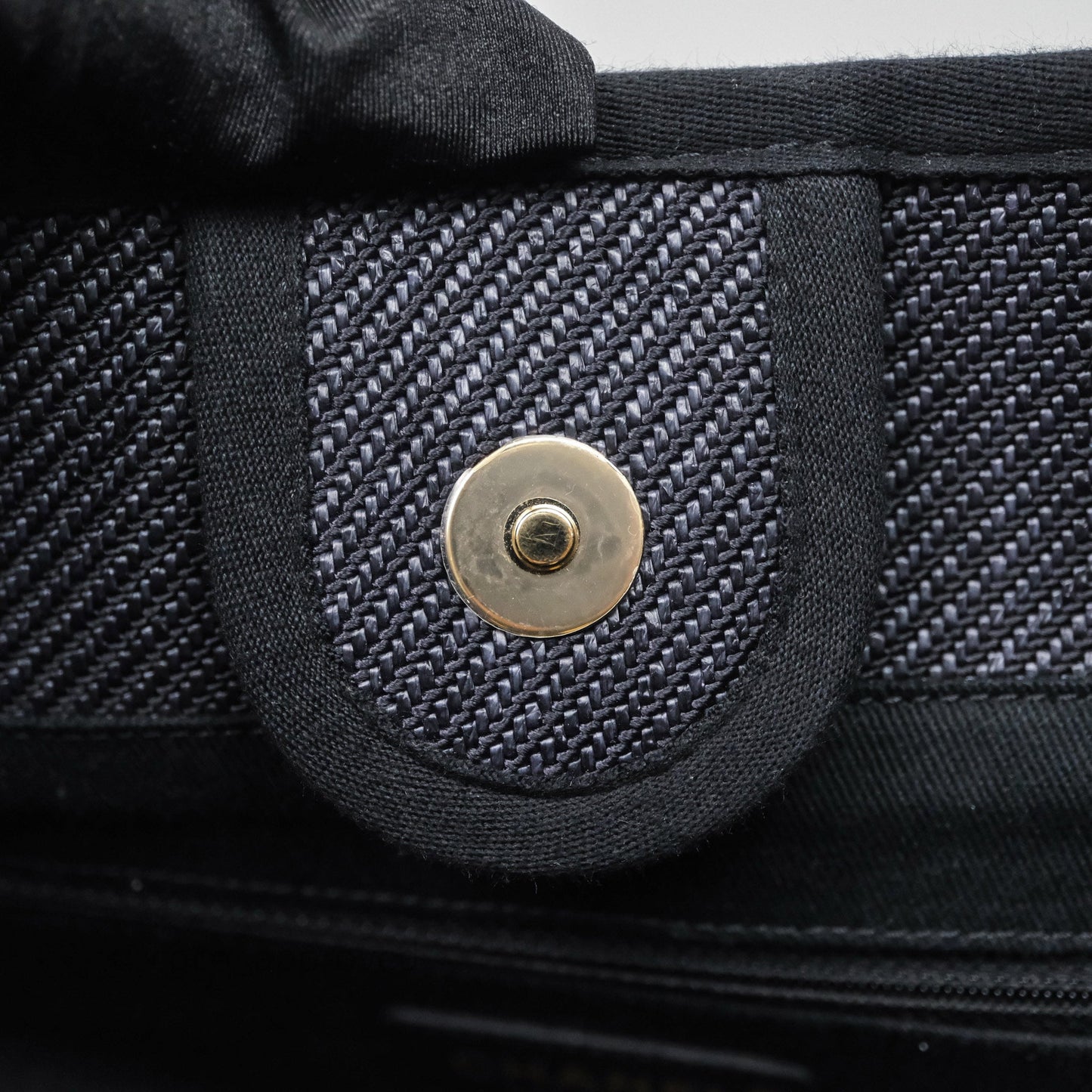 Chanel Medium Deauville Navy Canvas Gold Hardware