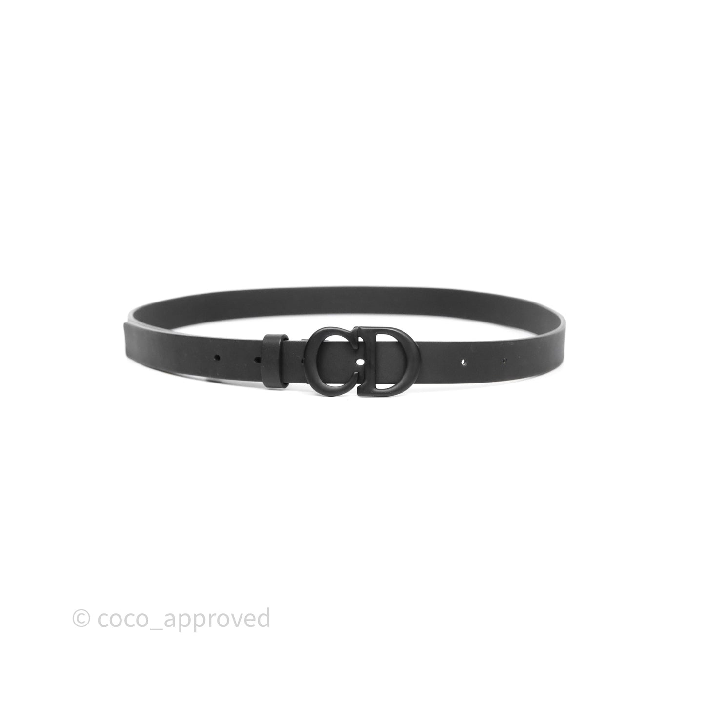 Christian Dior Saddle Belt 20mm Ultramatte So Black Calfskin Size 85