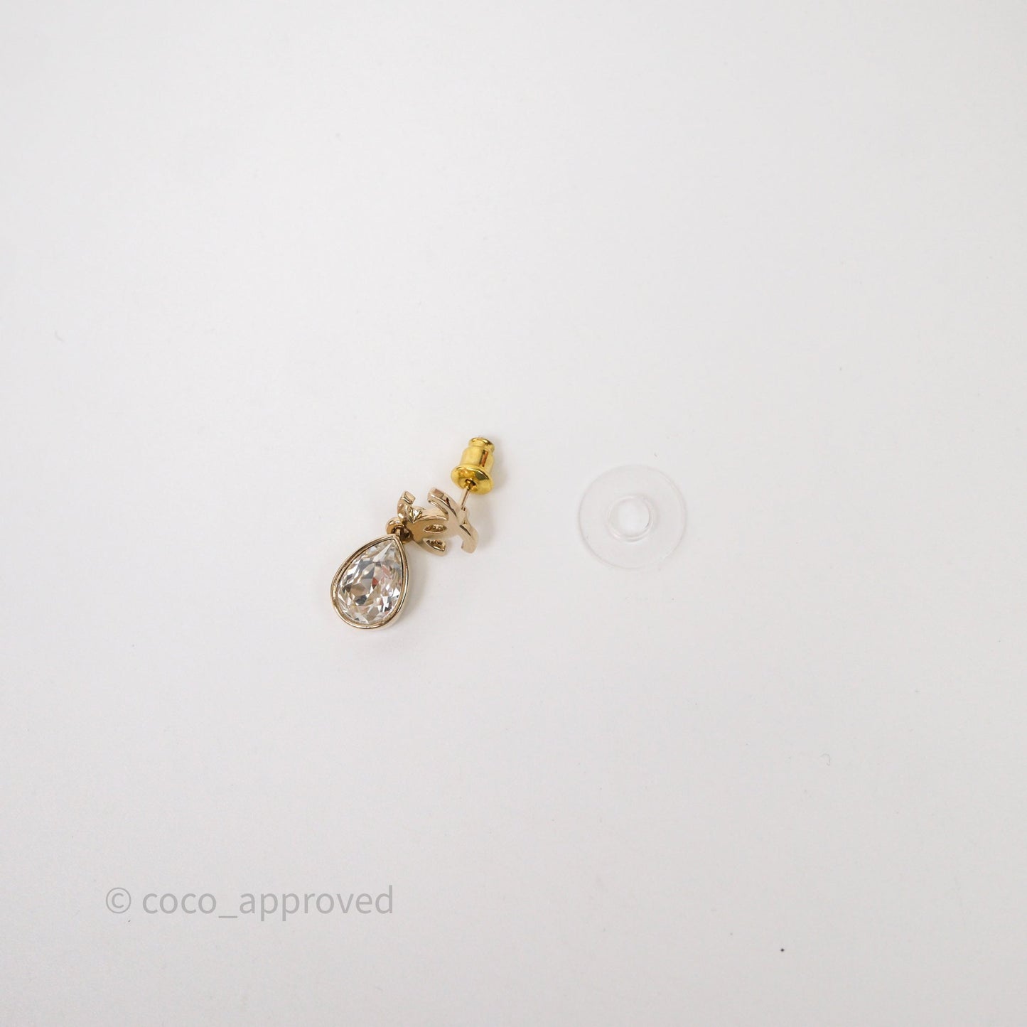 Chanel CC Drop Crystal Earrings Gold Hardware 22C
