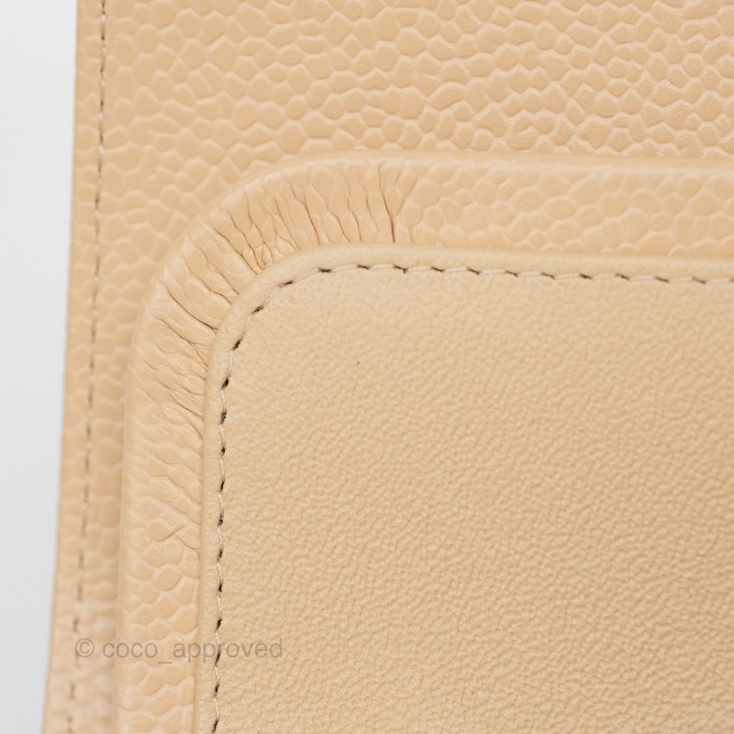 Chanel Classic M/L Medium Flap Quilted Beige Caviar Gold Hardware