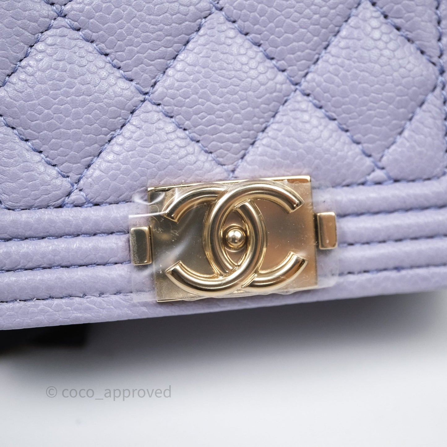 Chanel Quilted Boy Belt Bag Purple Caviar Gold Hardware