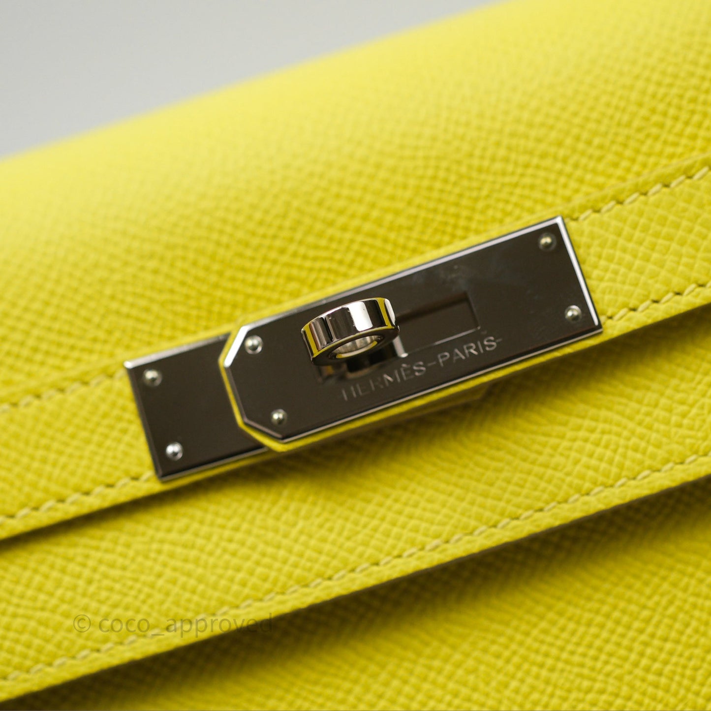 Hermès Kelly 28 Lime 9R Epsom Palladium Hardware