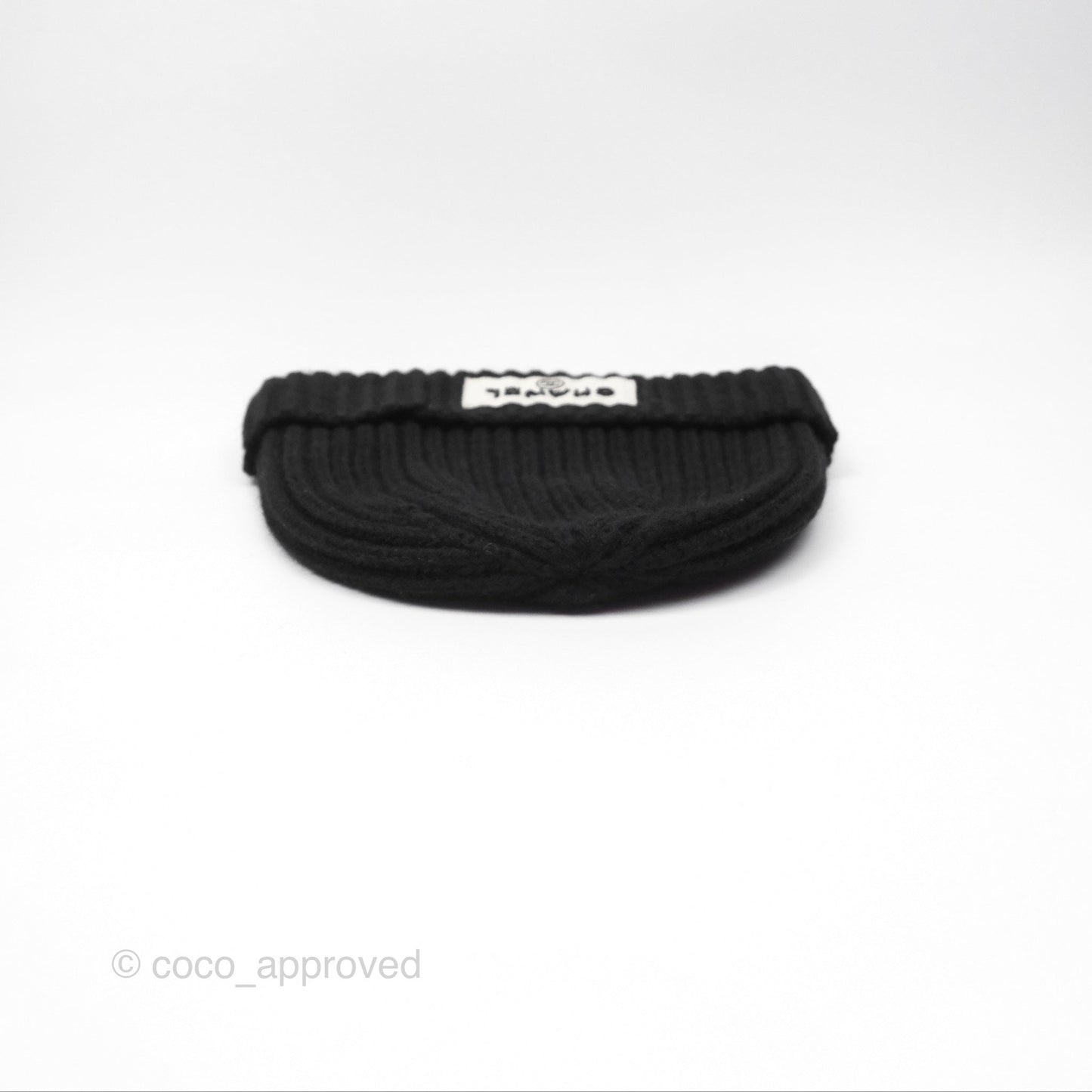 Chanel Sequin Logo Cashmere Beanie Black