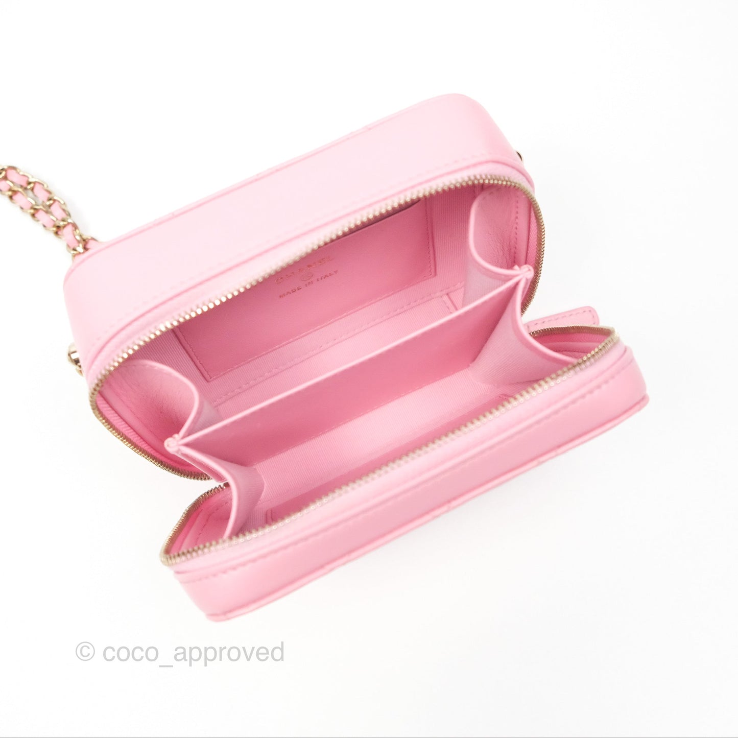 Chanel Camera Case Quilted Pink Lambskin Gold Hardware