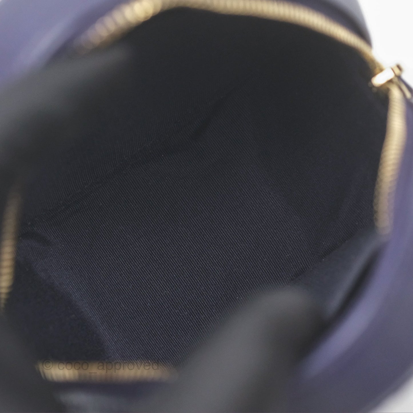 Chanel Quilted Round Clutch with Chain Dark Purple Calfskin Gold Hardware