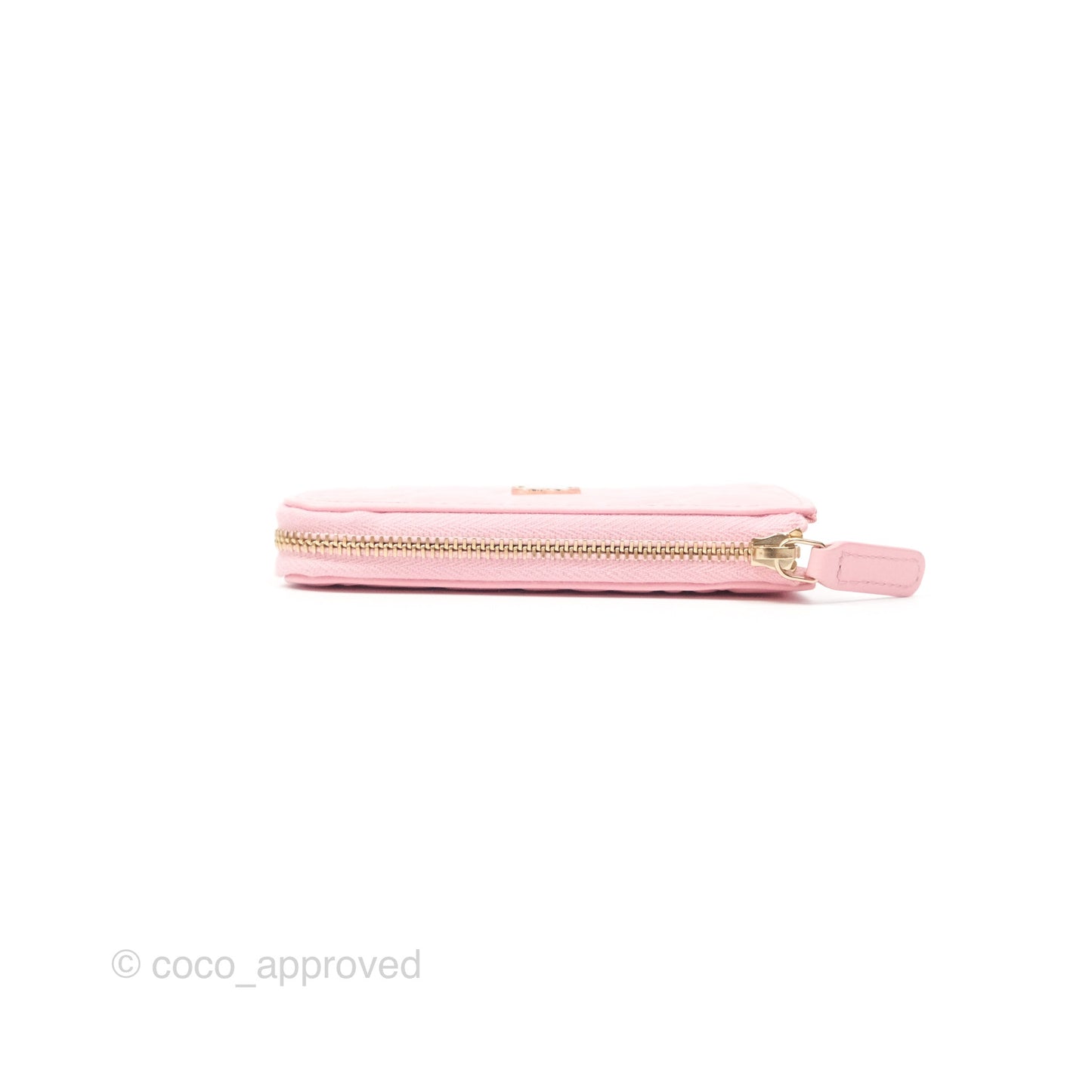 Chanel Key Holder Case Pink Camellia Embossed Lambskin Gold Hardware