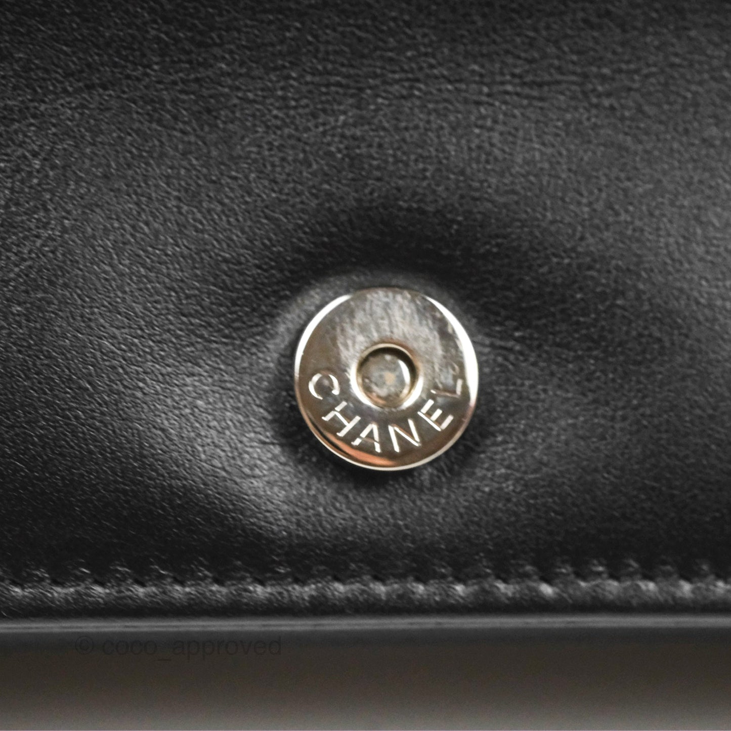 Chanel Chevron Boy Wallet on Chain WOC Black Caviar Silver Hardware
