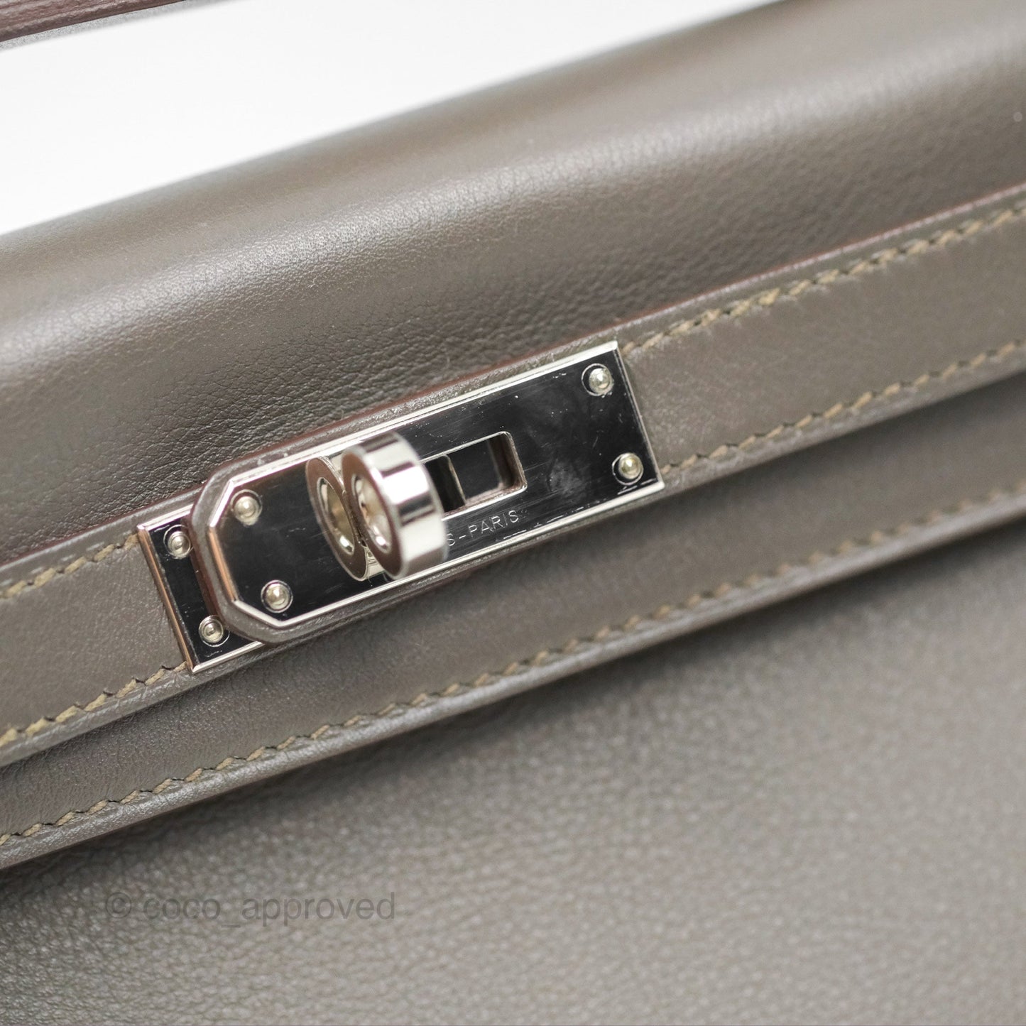 Hermes Kelly Cut Clutch Pochette Gris Asphalt M8 Swift Palladium Hardware