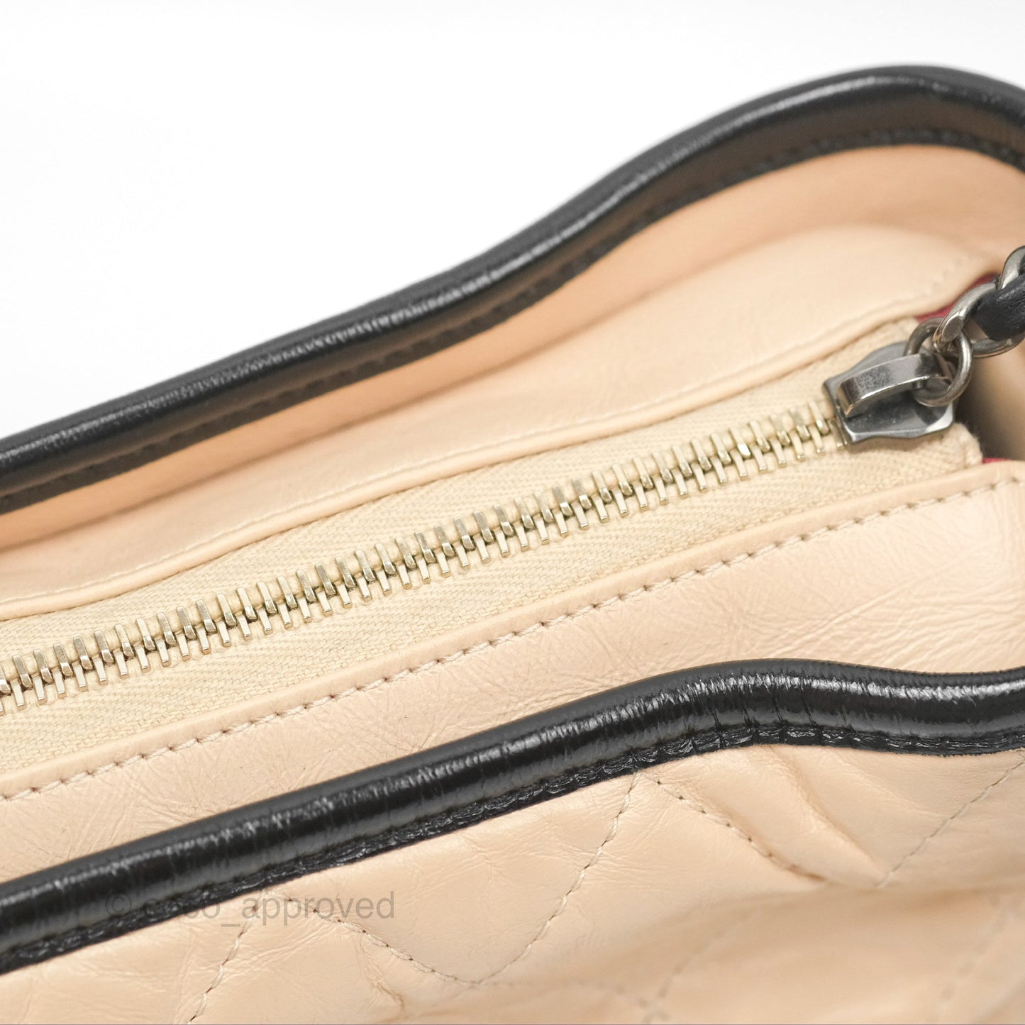 Chanel Small Gabrielle Hobo Quilted Beige Back Aged Calfskin