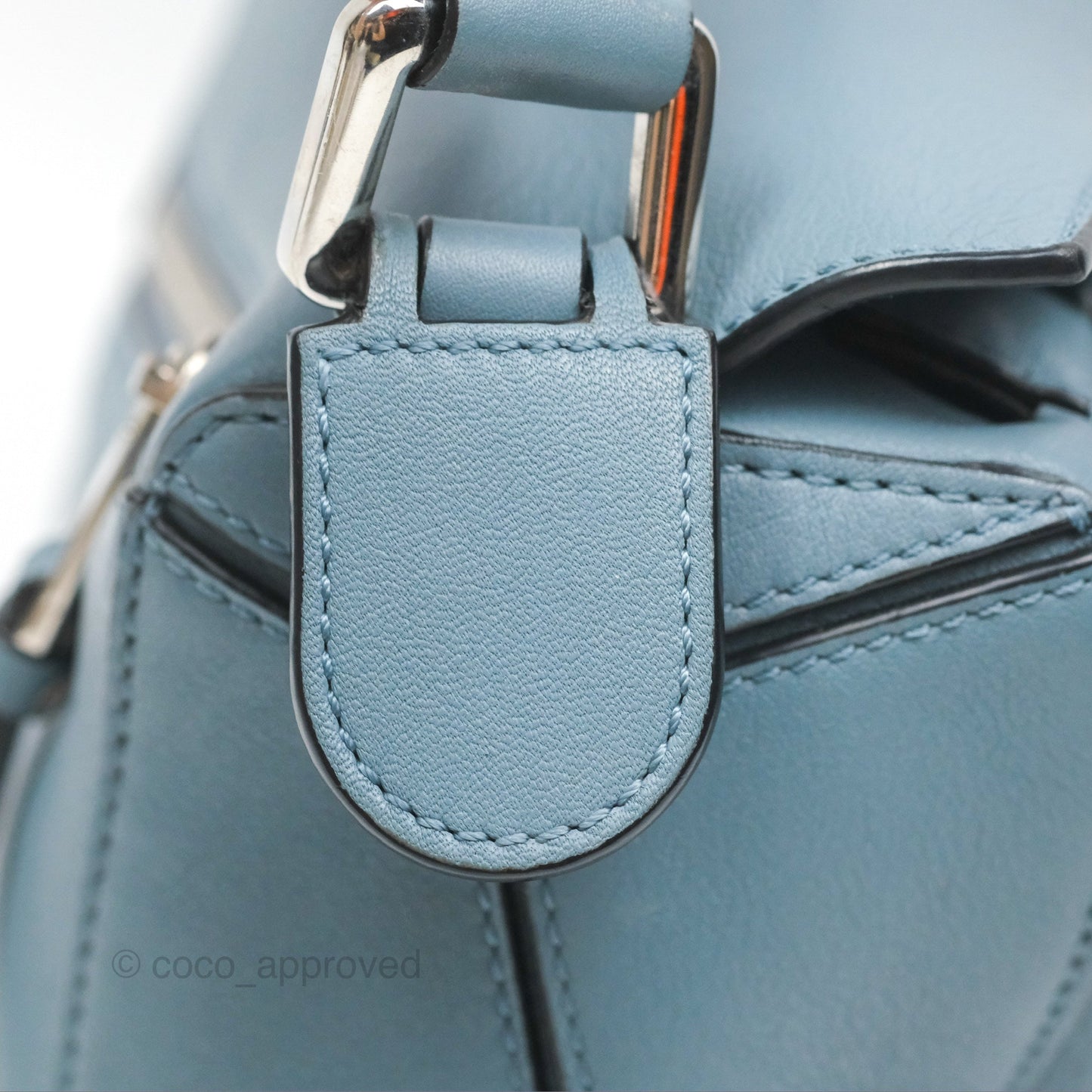 Loewe Small Puzzle Bag Stone Blue Calfskin