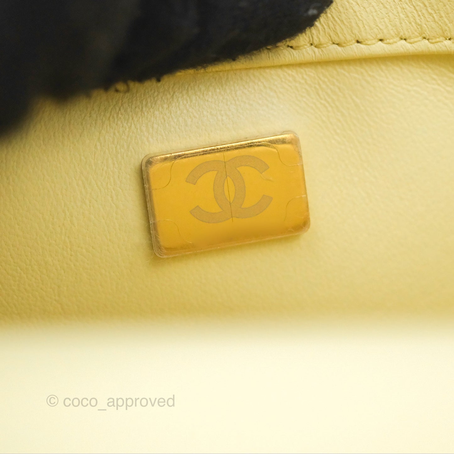 Chanel Mini Rectangular Flap with Camellia Adjustable Chain Yellow Lambskin Aged Gold Hardware 23S