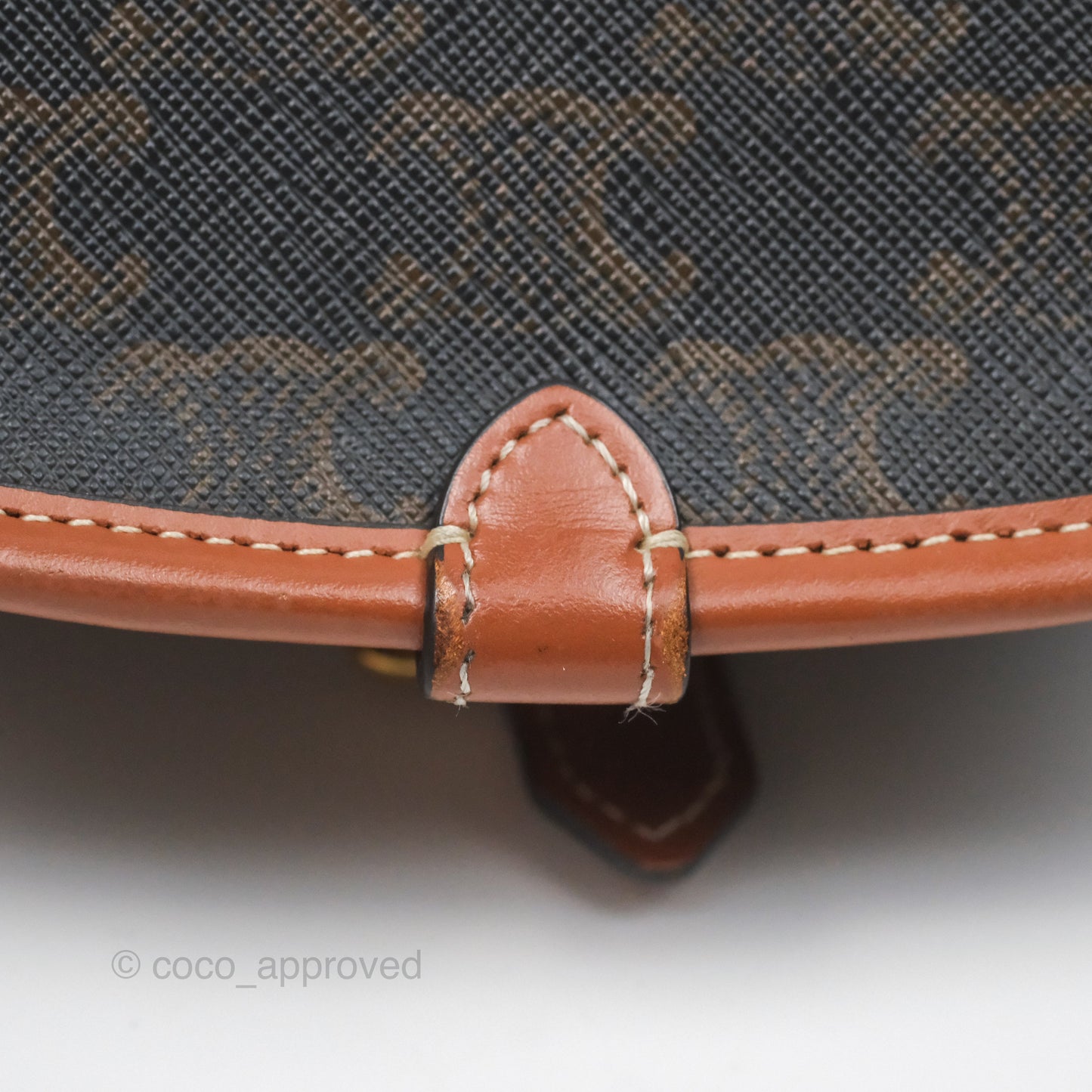 Celine Medium Folco Bag Triomphe Canvas Tan