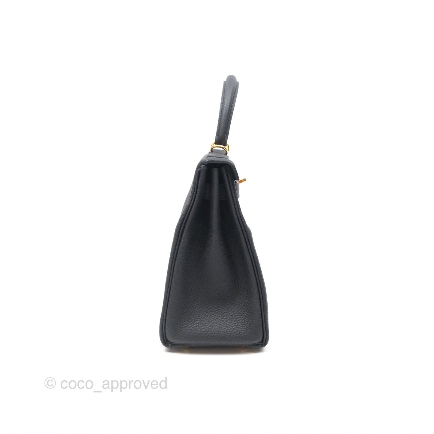 Hermès Retourne Kelly 28 Black Noir 89 Togo Gold Hardware