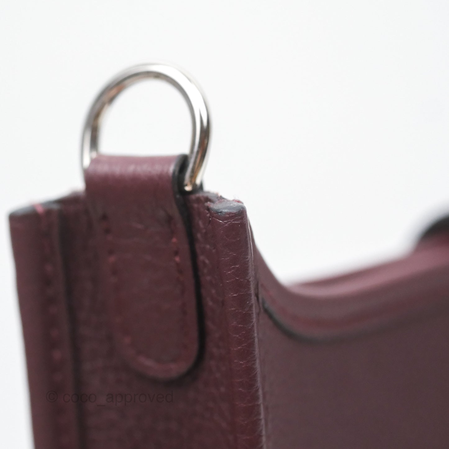 Hermès Mini Evelyne 16 Bordeaux 57 Taurillon Maurice Palladium Hardware