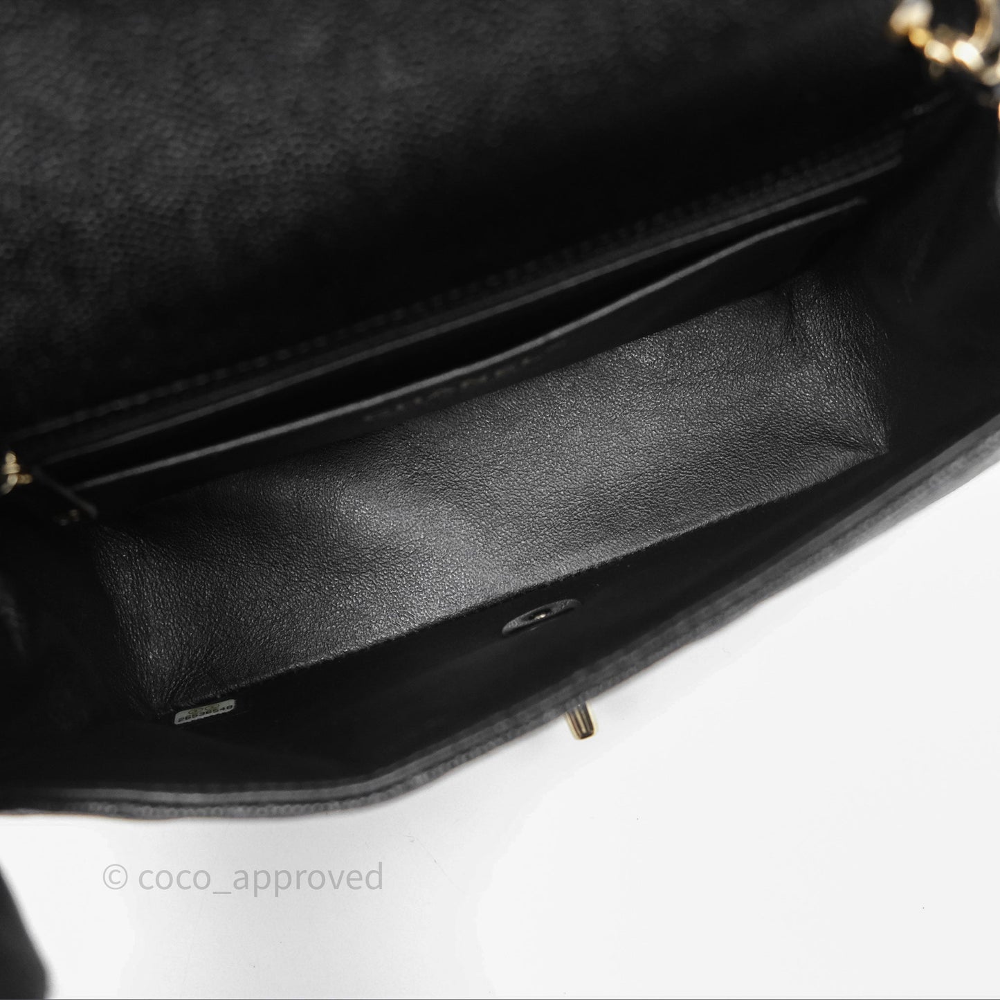 Chanel Chevron Mini Rectangular Flap Black Caviar Gold Hardware