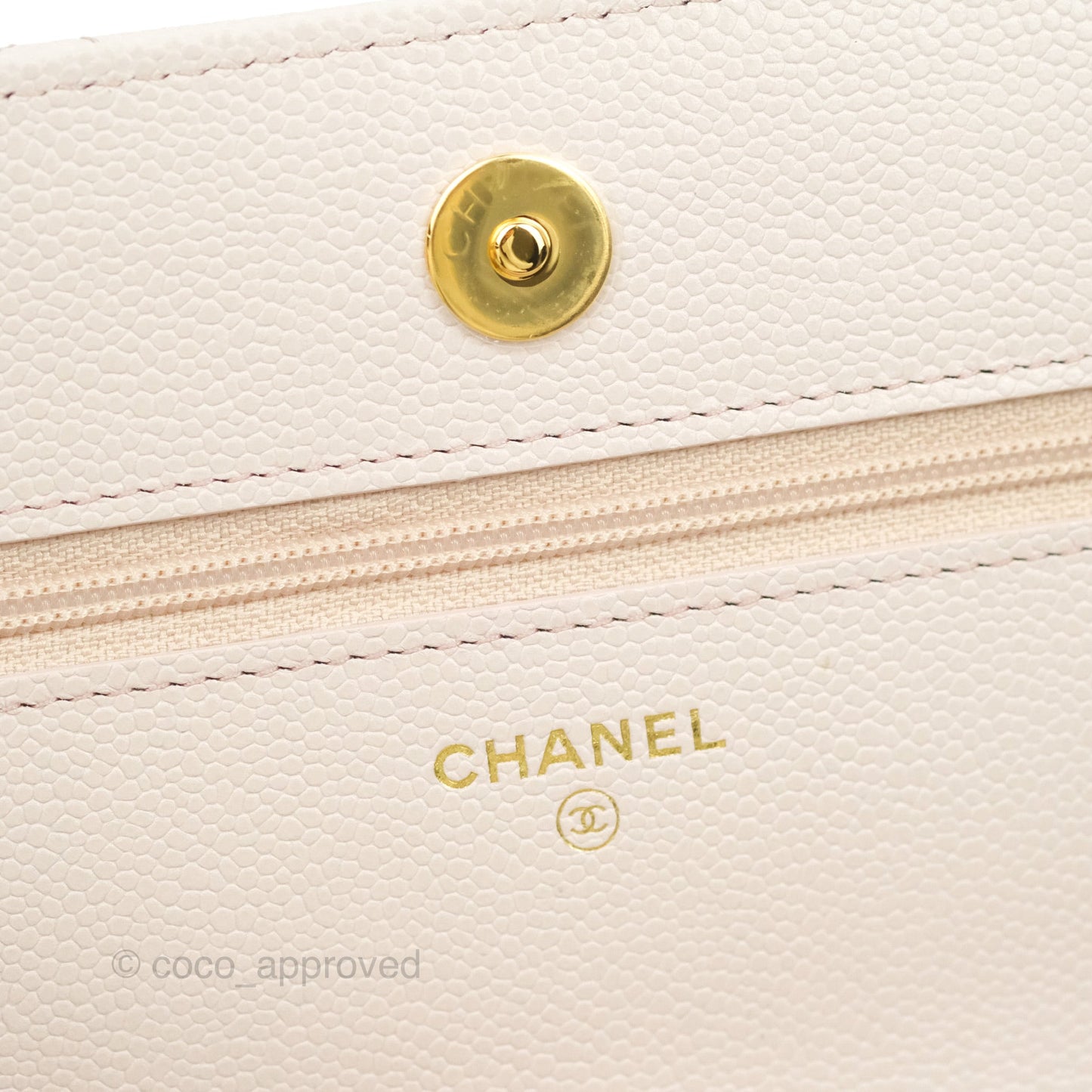 Chanel Quilted WOC Lilac Caviar CC Coco Chain Gold Hardware