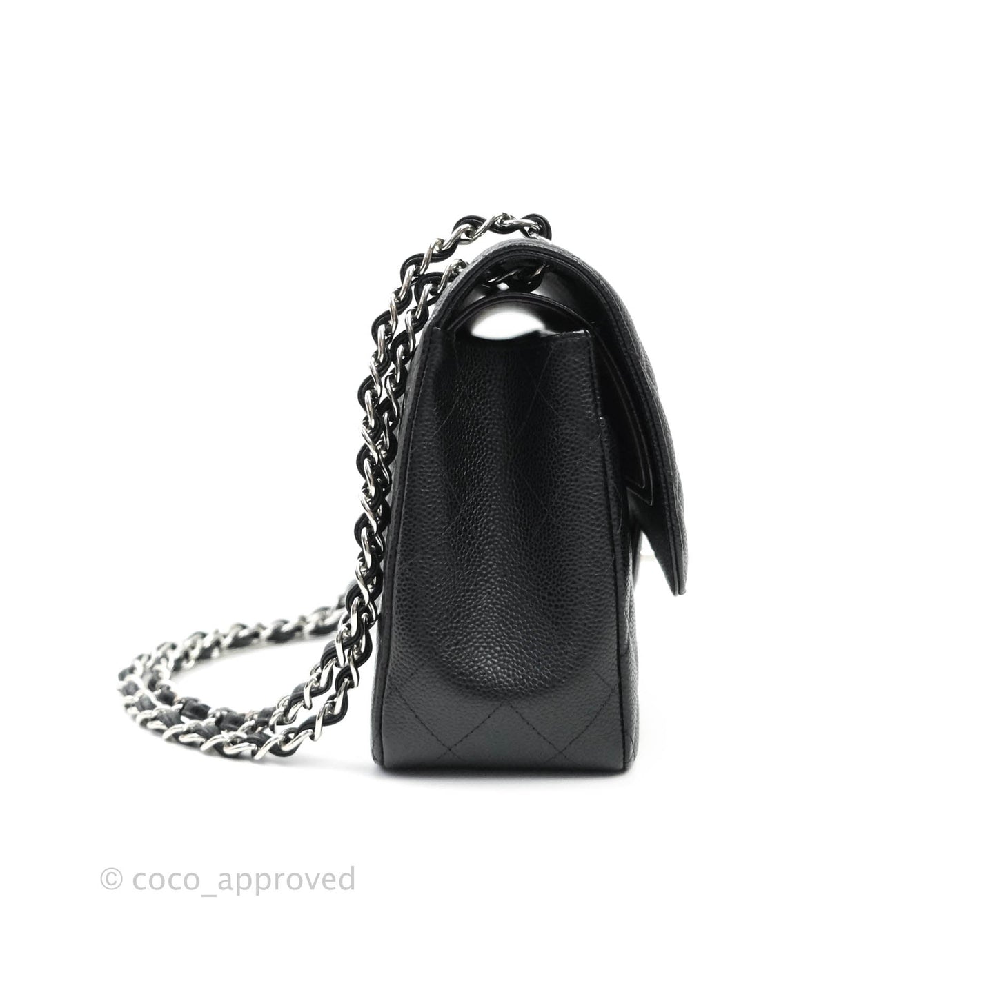 Chanel Jumbo Double Flap Black Caviar Silver Hardware⁣⁣
