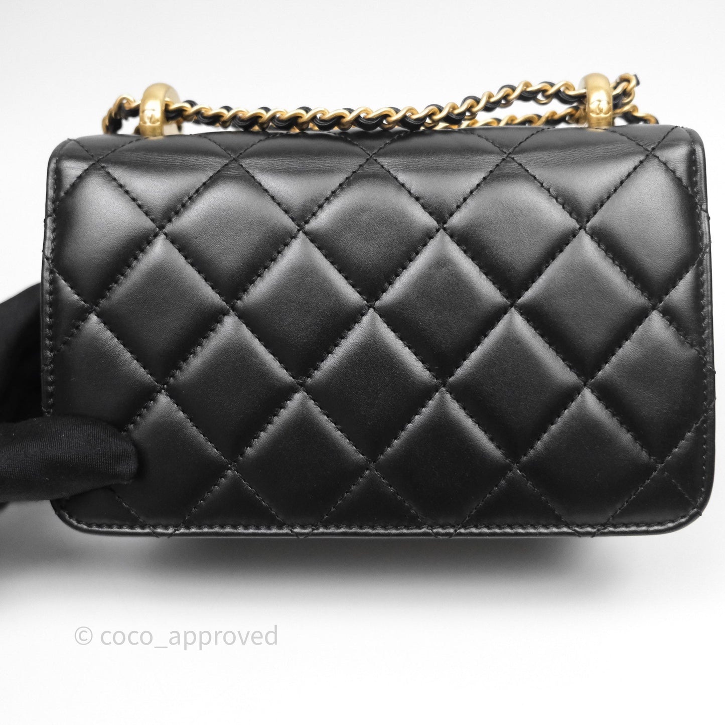 Chanel Quilted Mini Perfect Fit Adjustable Black Calfskin Gold Hardware