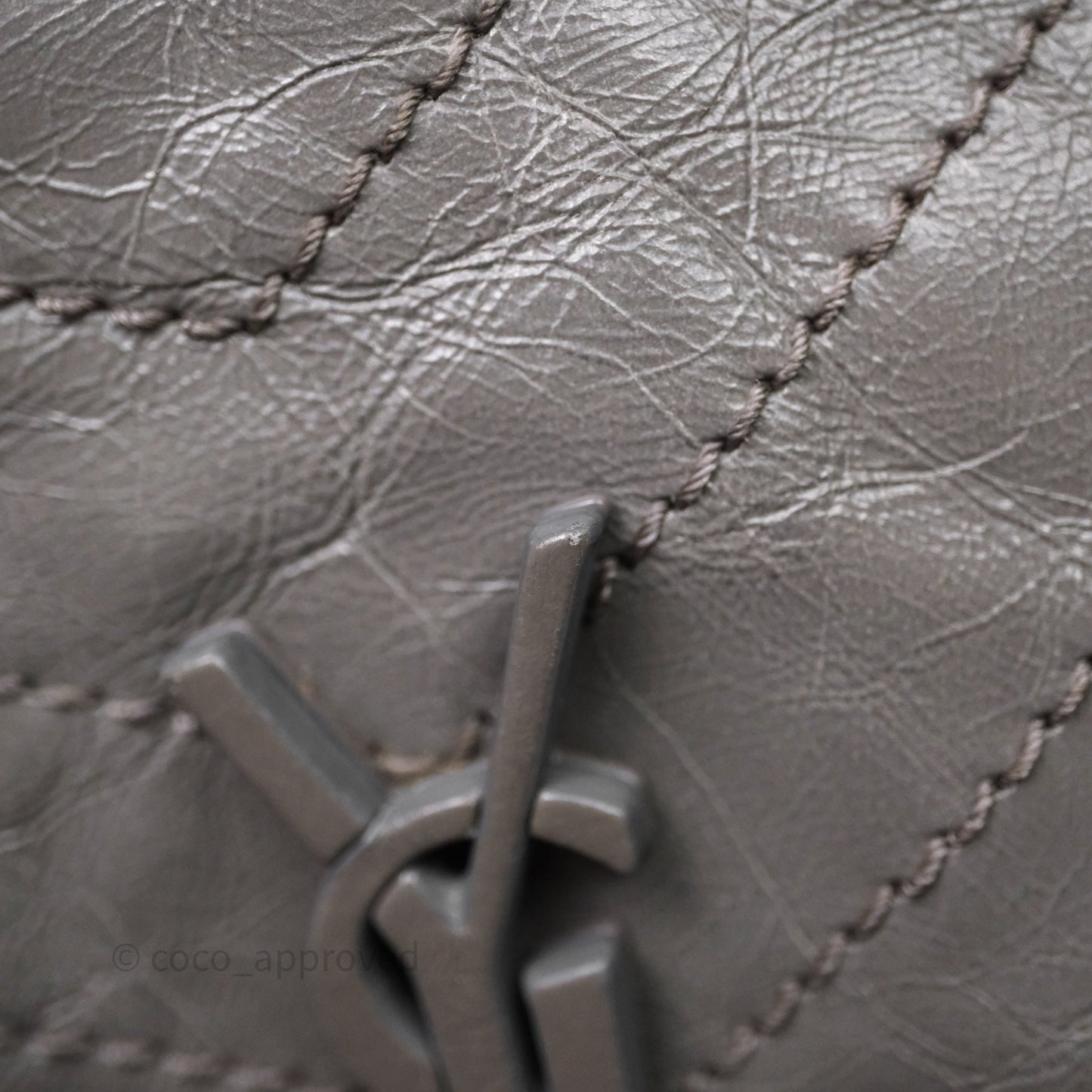 Saint Laurent Medium Niki Chain Bag Crinkled Calfskin Grey