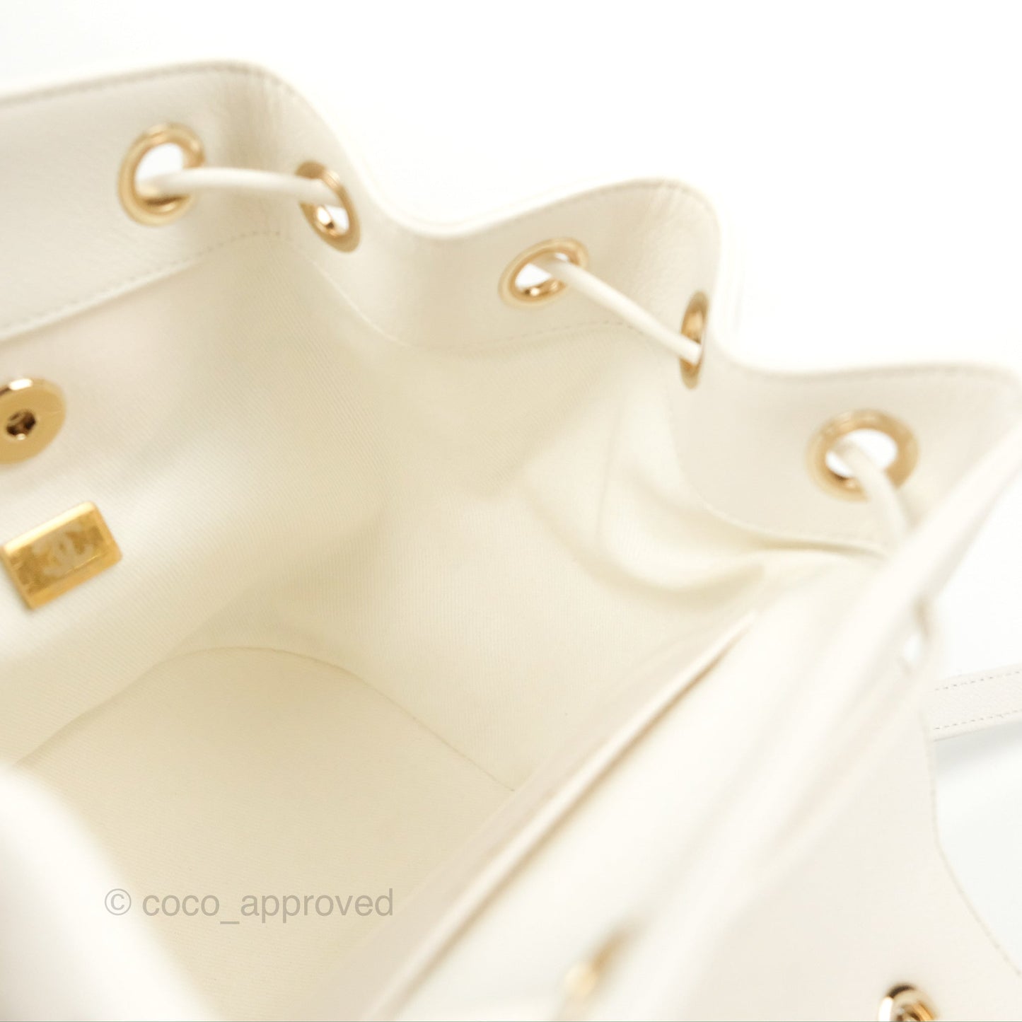 Chanel Mini Business Affinity Backpack White Caviar Gold Hardware 22B