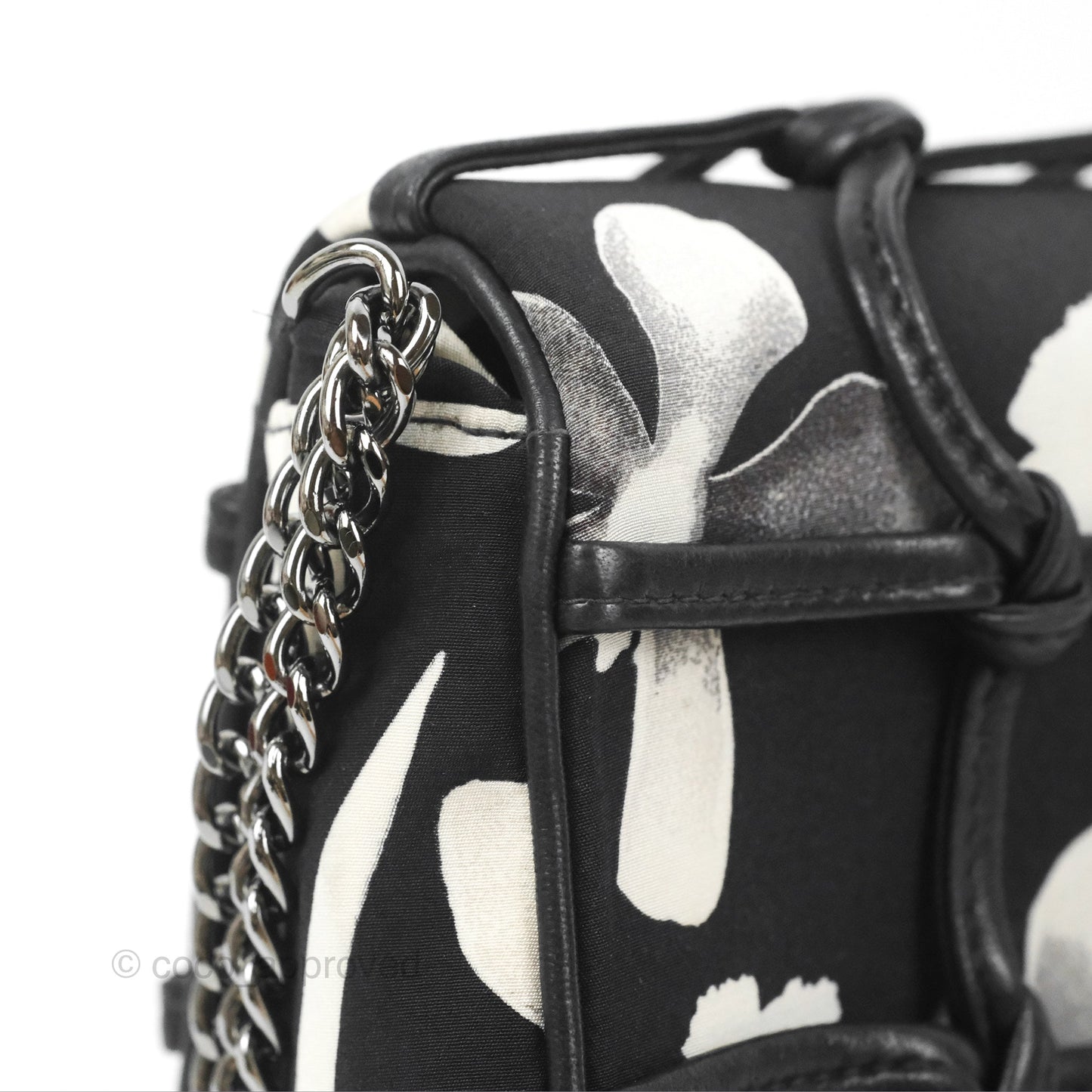 Chanel Timeless Tahiti Canvas Bag Navy Leather