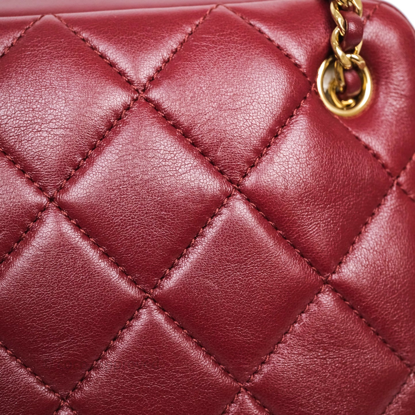 Chanel Small Camera Bag Burgundy Lambskin Gold Hardware