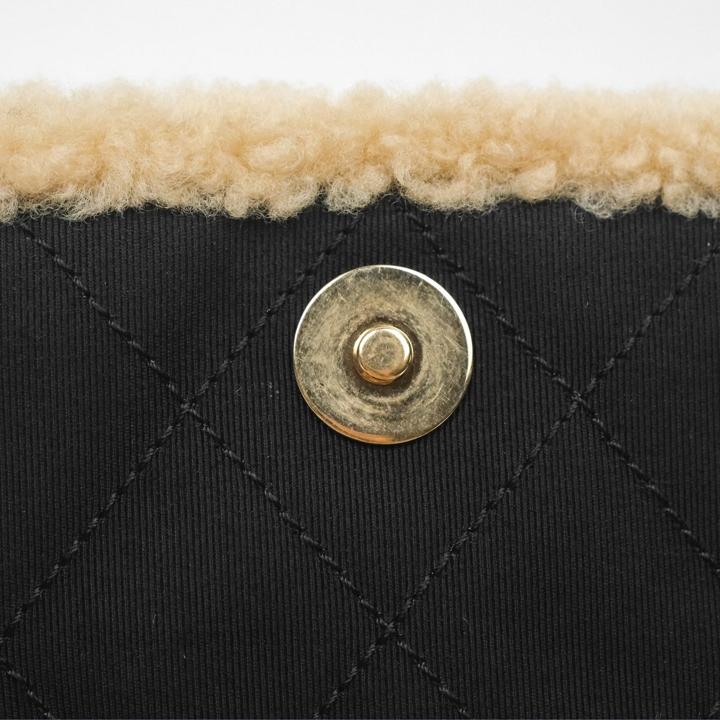 Chanel Mania CC Shearling Flap Bag Black Crumpled Glazed Sheepskin