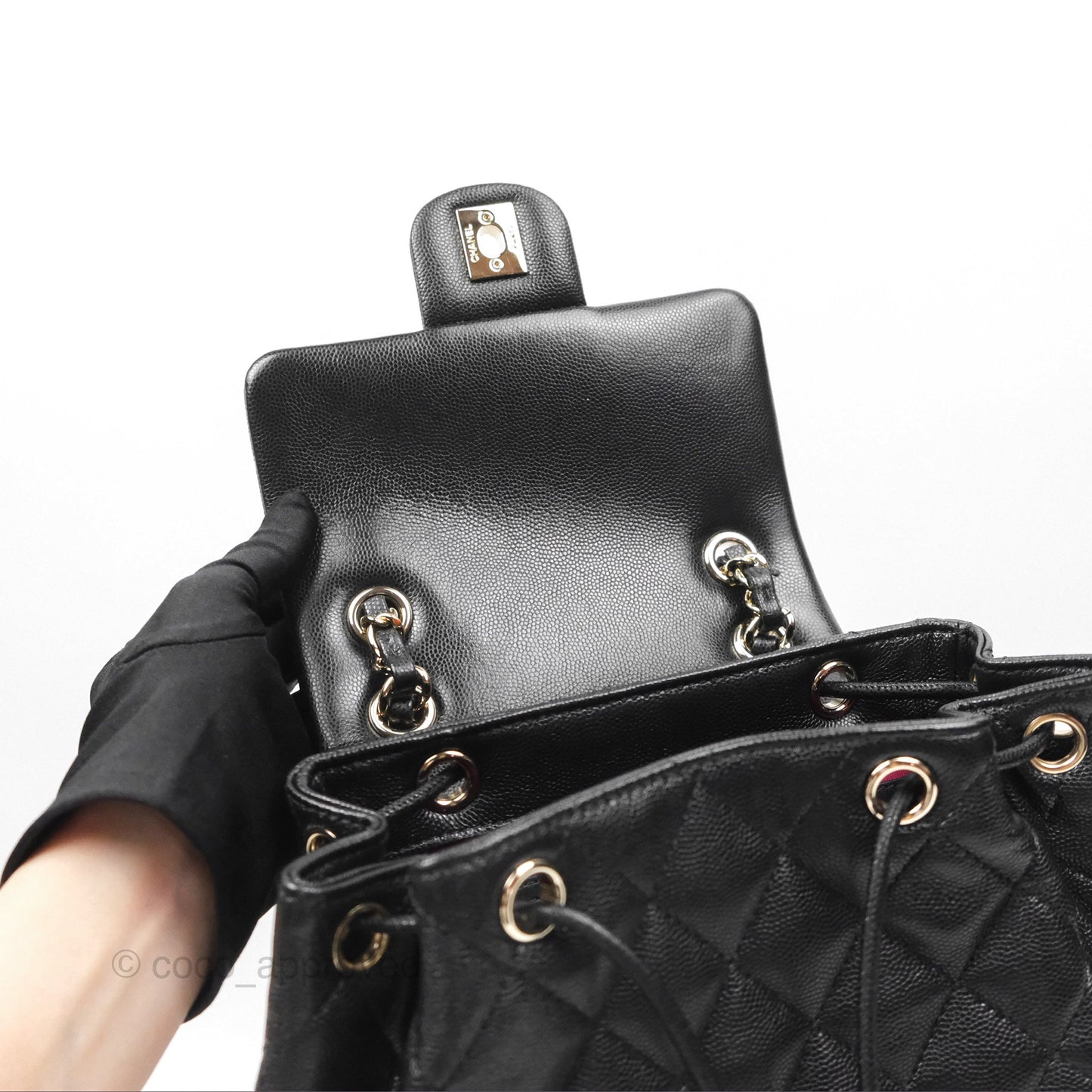 Chanel Mini Urban Spirit Backpack Black Caviar Gold Hardware 23S