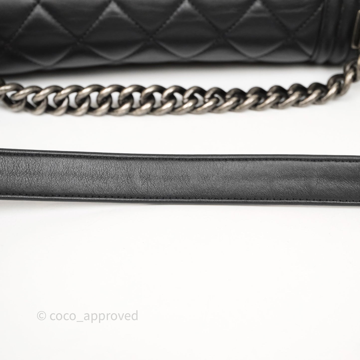 Chanel Quilted Medium Boy Black Lambskin Ruthenium Hardware