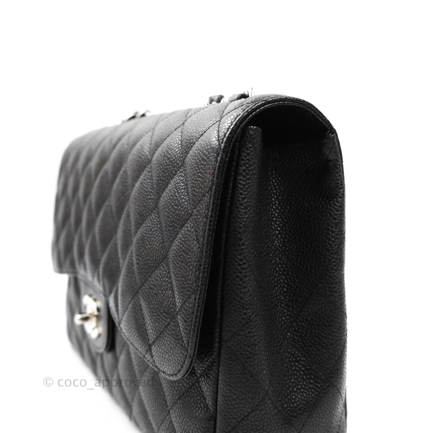 Chanel Jumbo Single Flap Black Caviar Silver Hardware