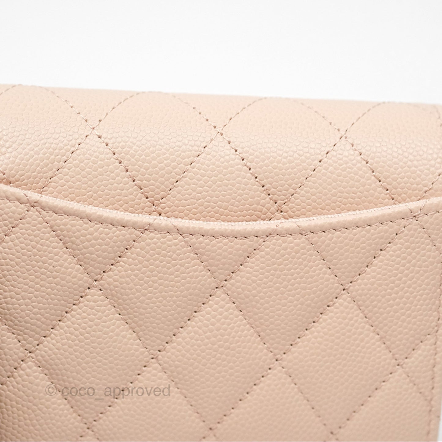 Chanel Classic Short Flap Wallet Beige Pink Caviar Gold Hardware