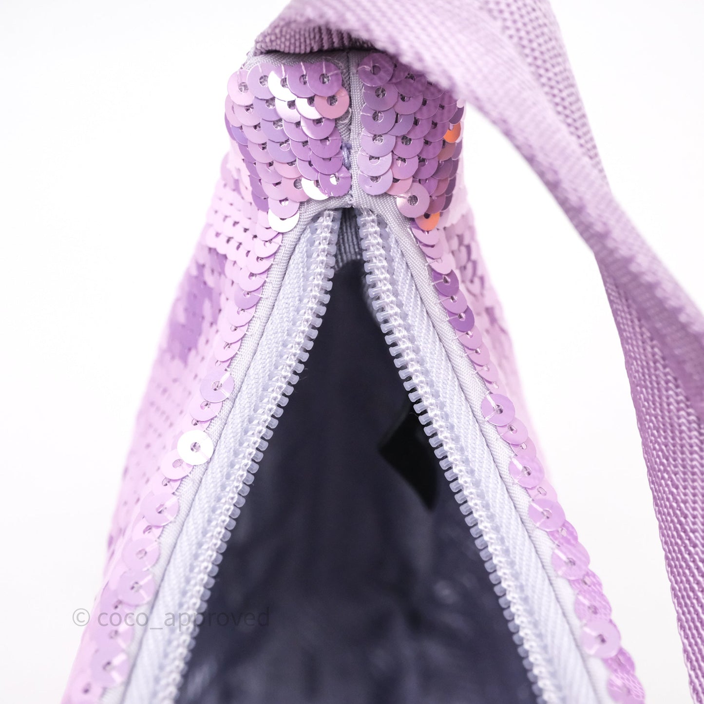 Prada Re-Edition 2000 Nylon Mini Hobo Bag Purple Sequin