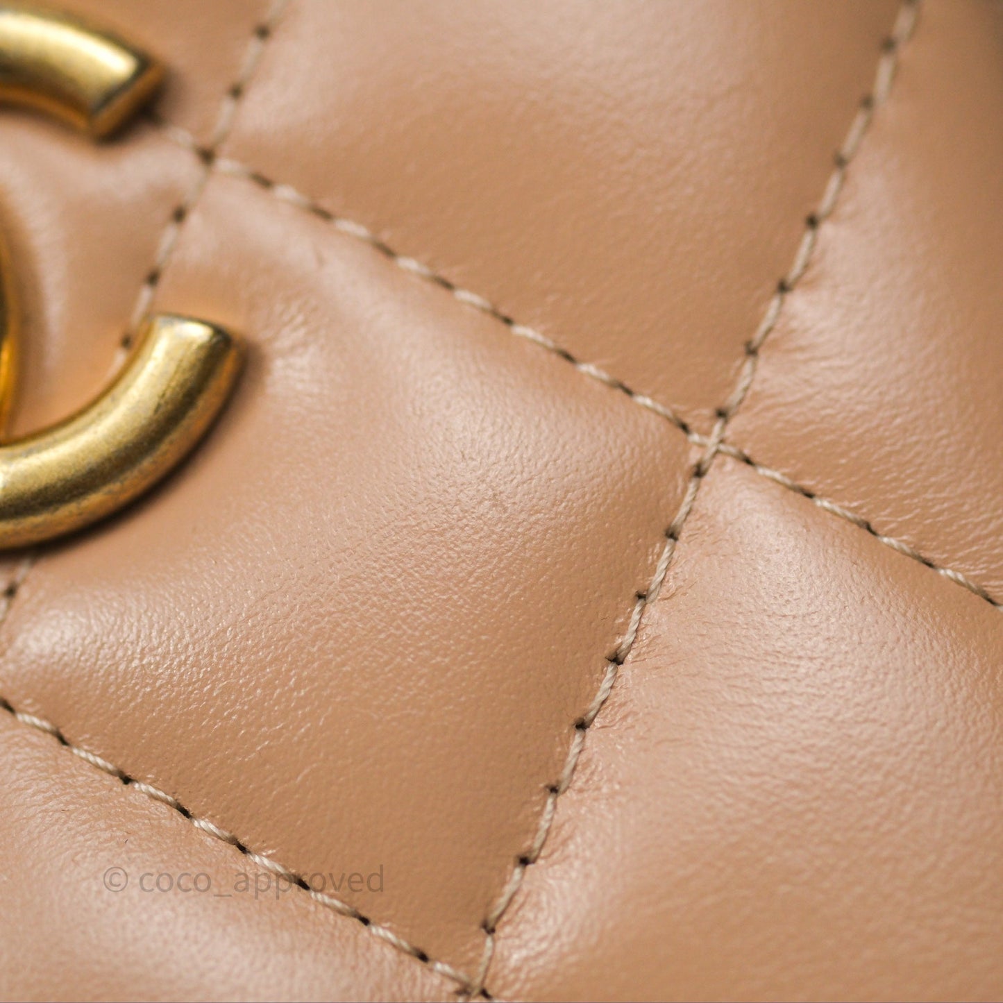 Chanel Quilted Mini Perfect Fit Vanity With Chain Beige Calfskin Aged Gold Hardware
