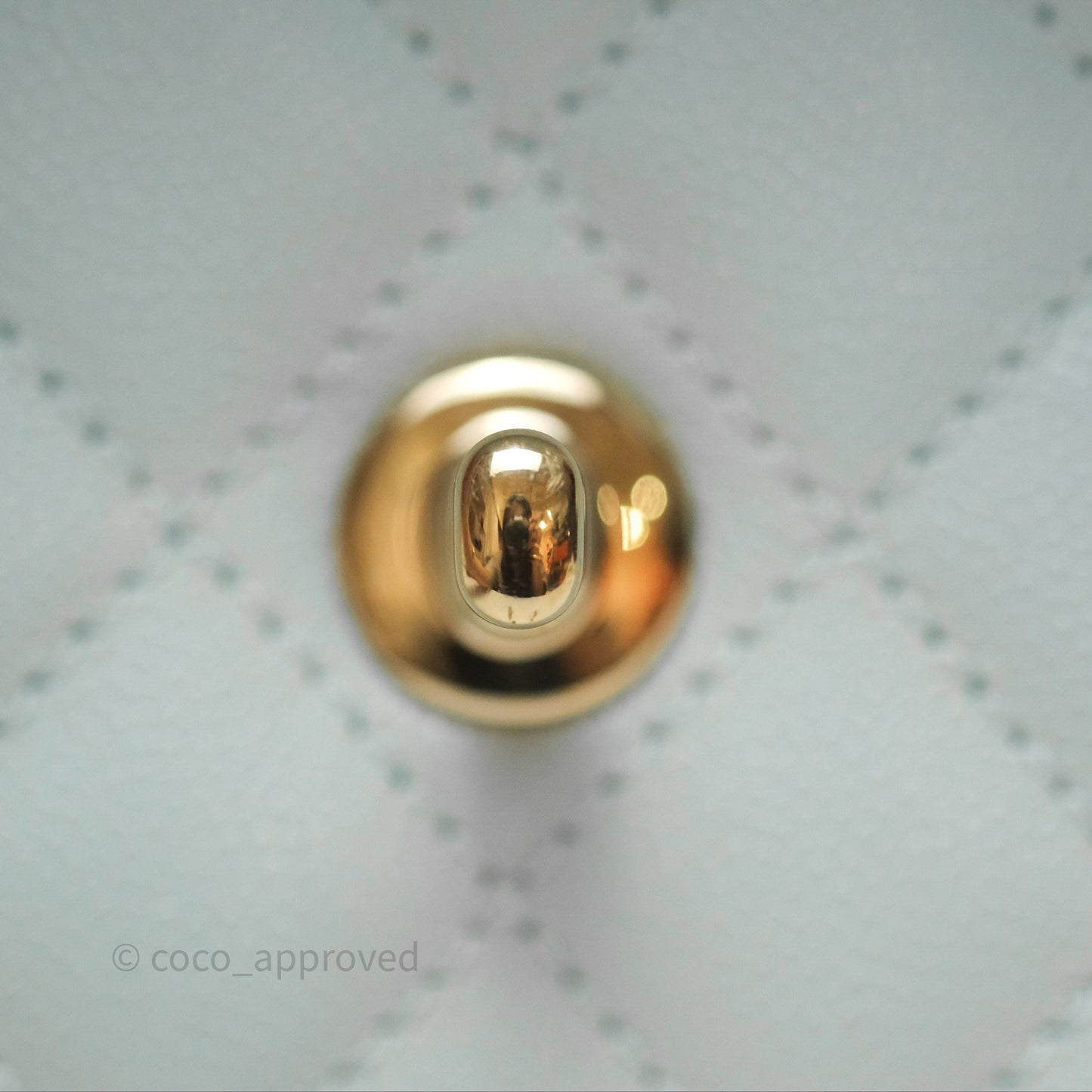 Chanel Small Coco Handle Quilted Light Blue Caviar Gold Hardware
