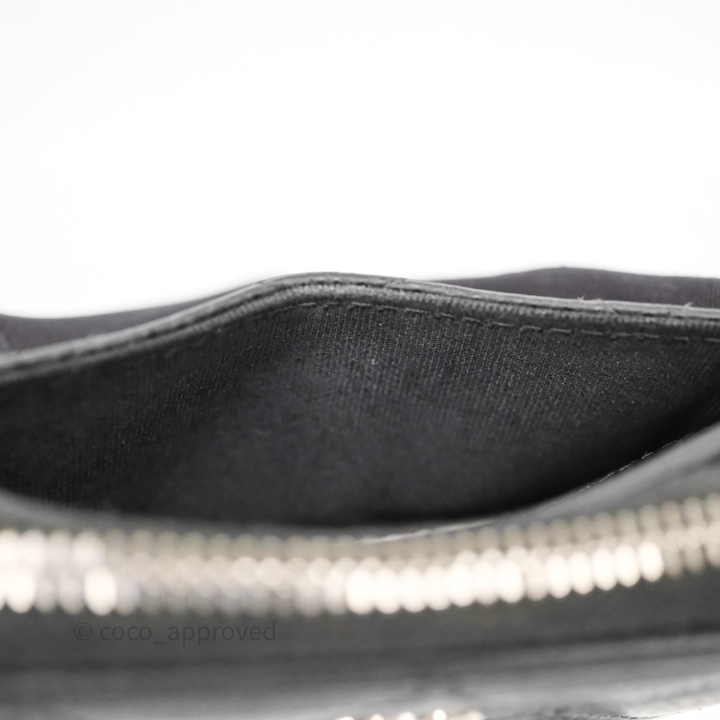 Chanel Classic Zipped Coin Purse Black Caviar Silver Hardware