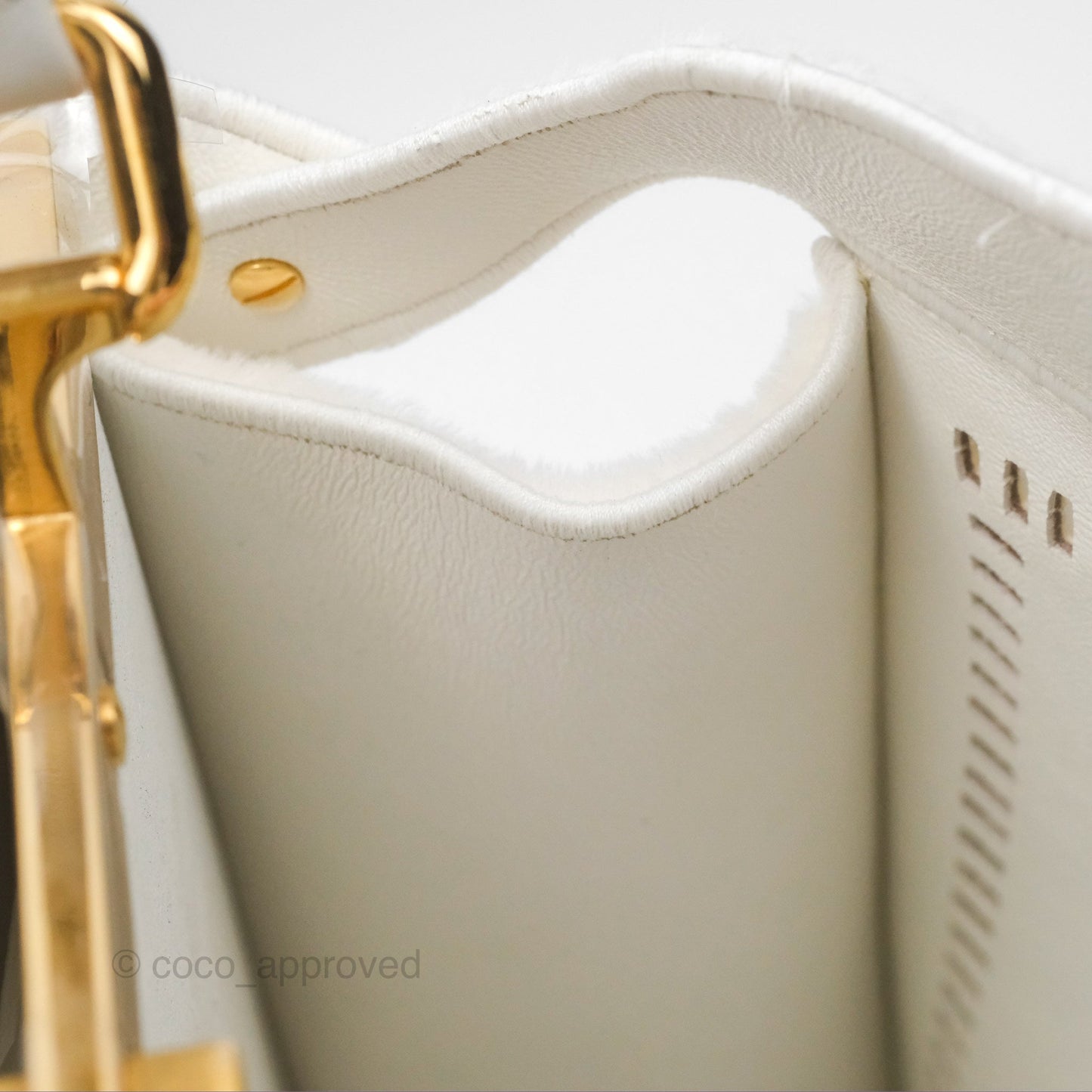 Fendi Peekaboo Medium Mink Fur White Gold Hardware