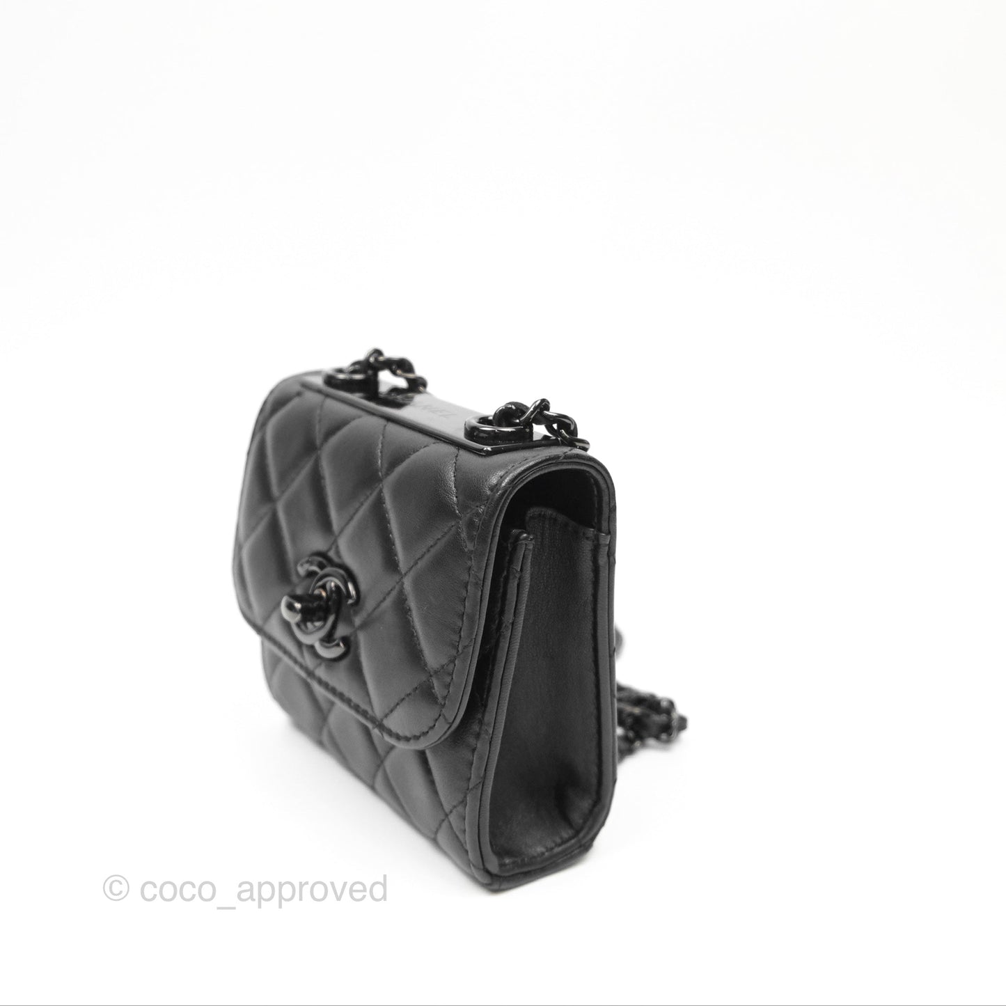Chanel Mini Trendy CC Clutch With Chain Quilted So Black Lambskin