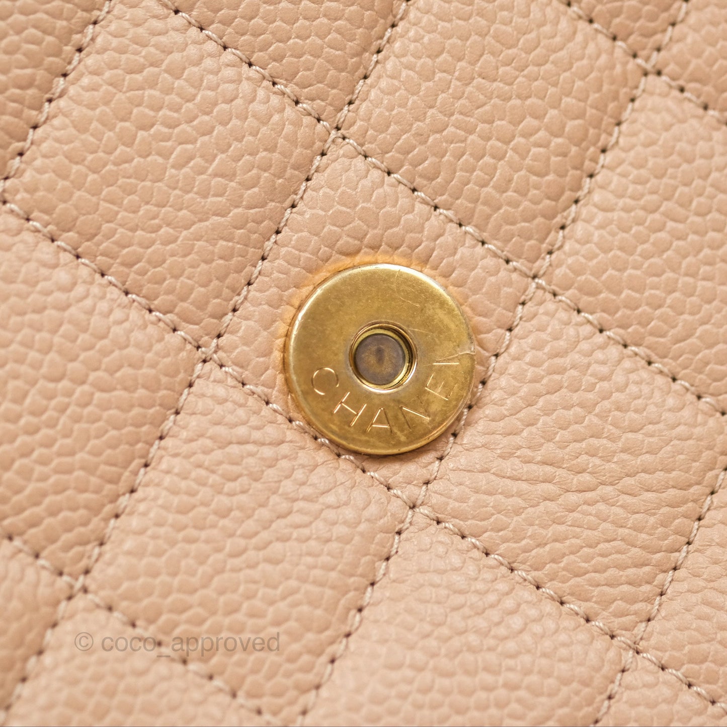 Chanel Quilted Small CC Filigree Flap Beige Black Caviar