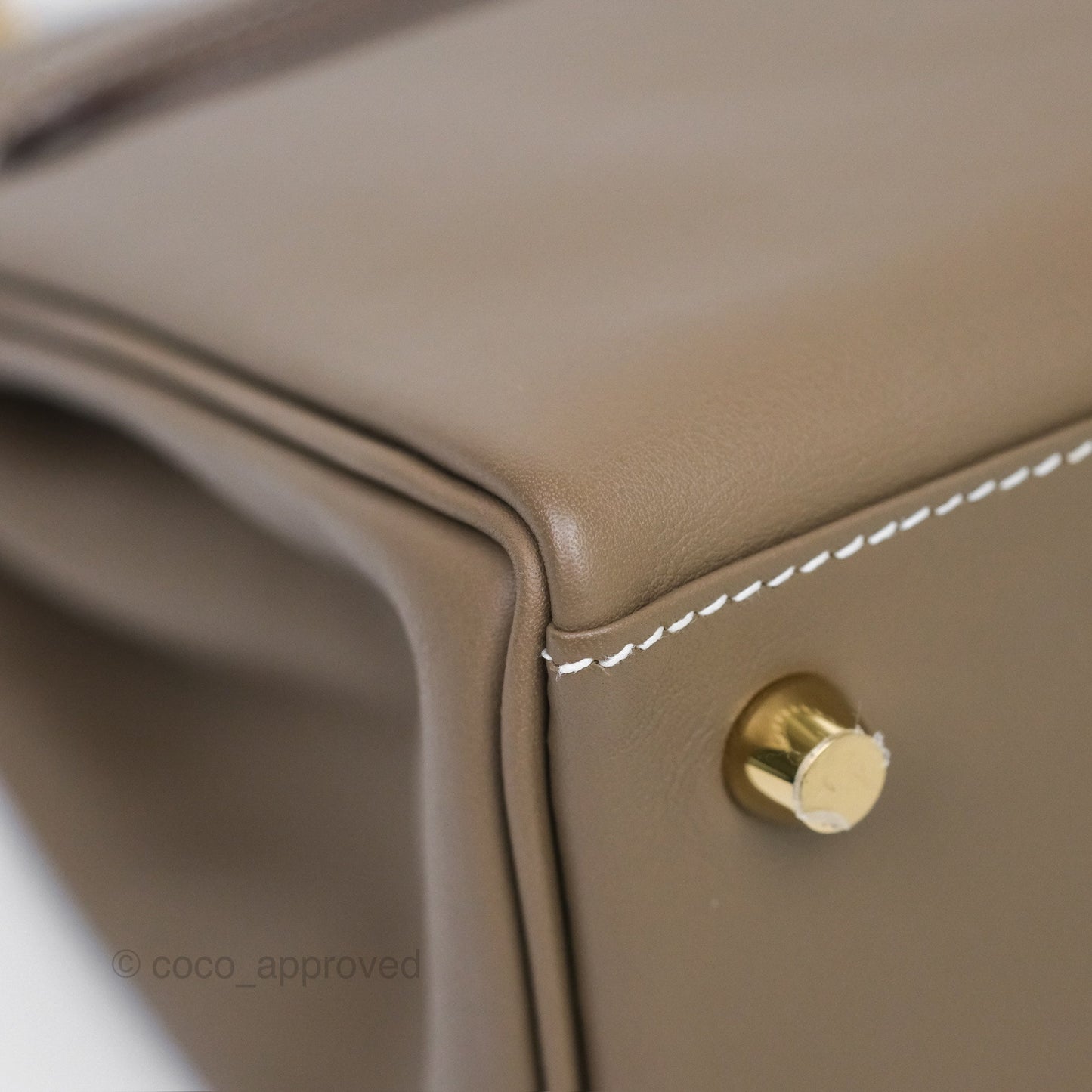 Hermès Retourne Kelly 25 Etoupe 18 Swift Gold Hardware