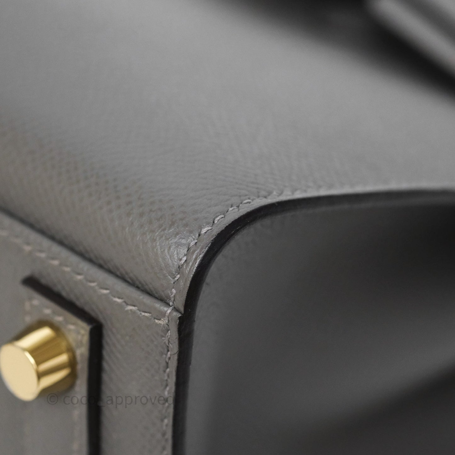 Hermès Birkin 25 Sellier Gris Meyer 0L Epsom Gold Hardware