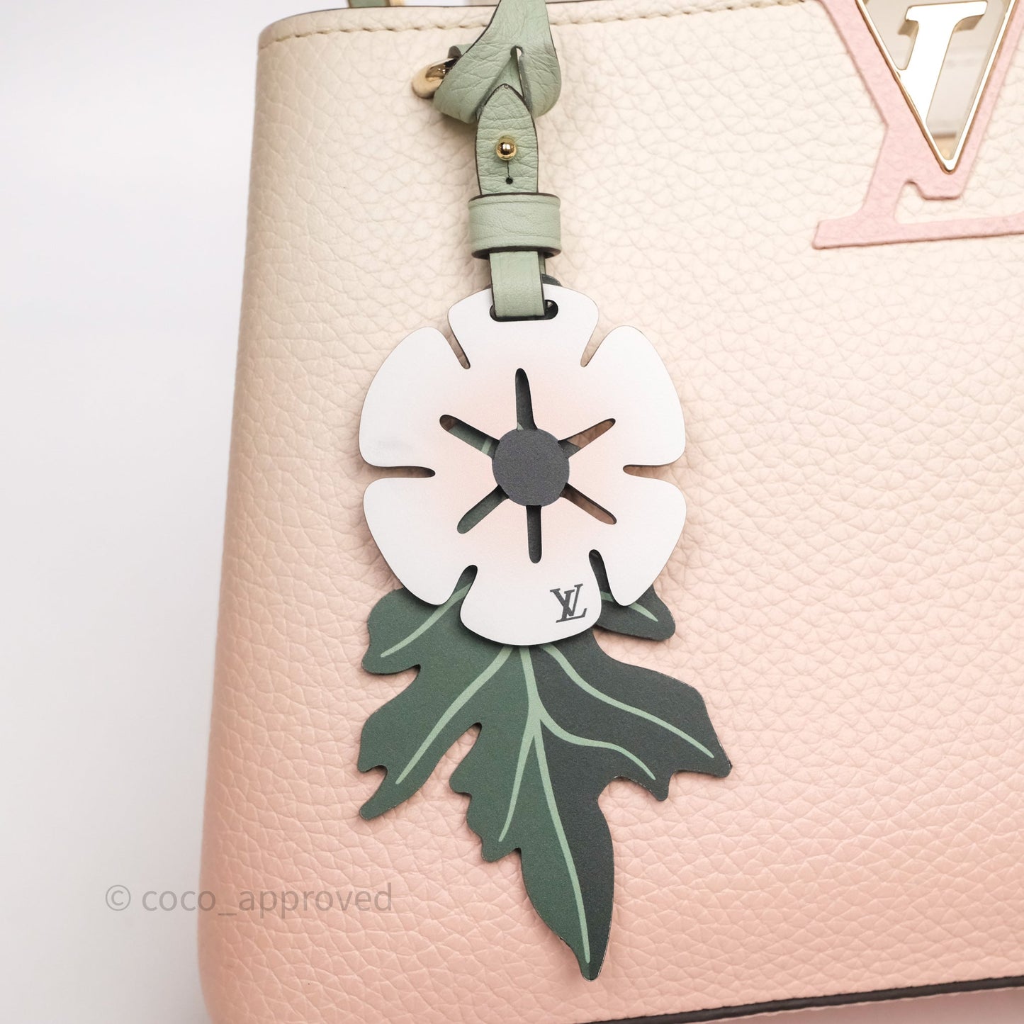 Louis Vuitton Capucines BB Creme Rose Jade Taurillon Leather Gold Hardware