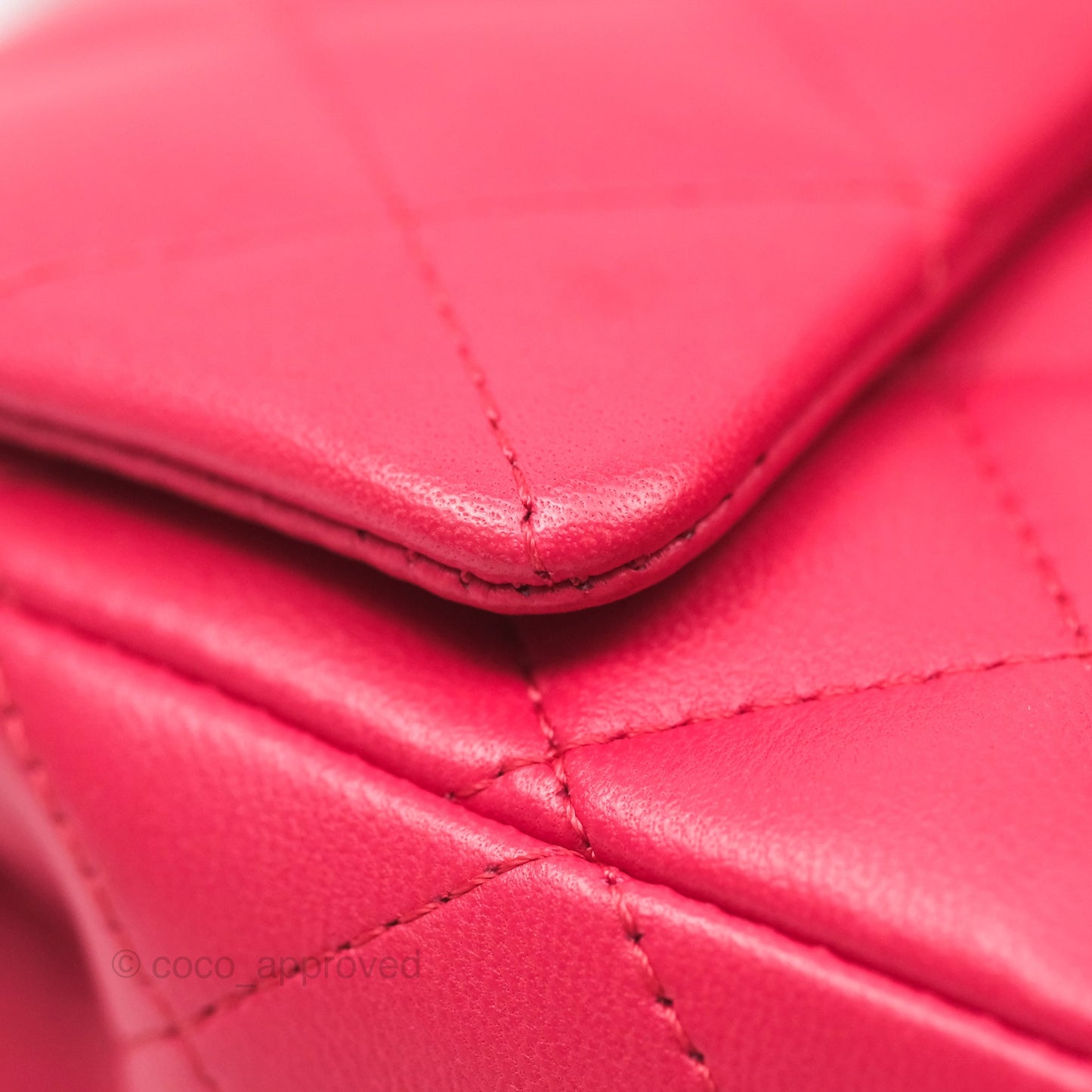 Chanel Quilted Mini Rectangular Flap Berry Red Lambskin Gold Hardware