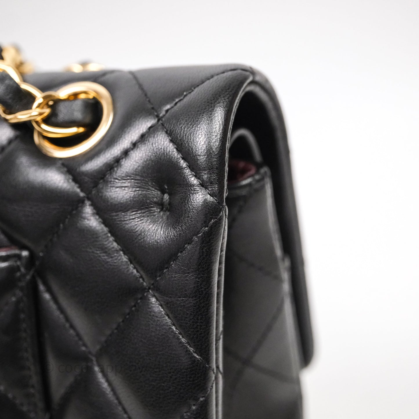 Chanel Classic M/L Medium Flap Quilted Black Lambskin Gold Hardware