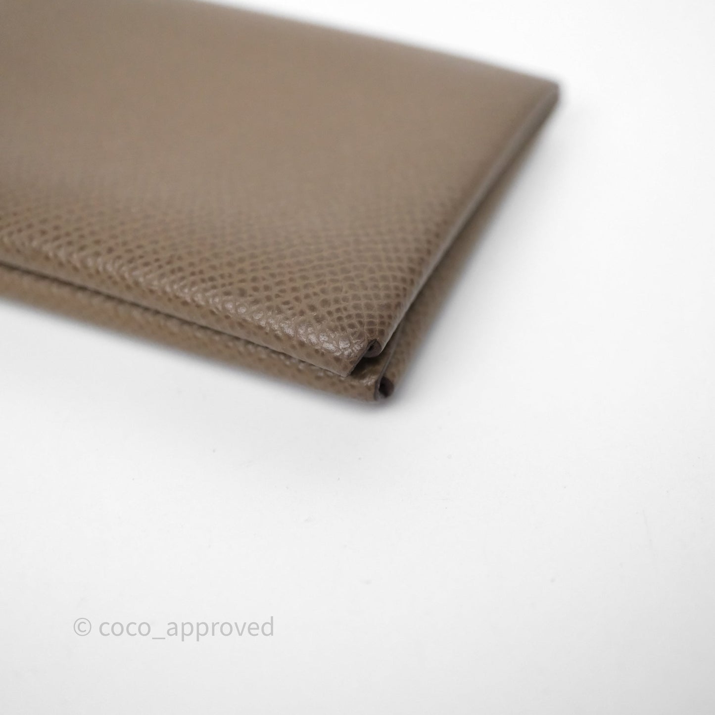 Hermès Calvi Duo Compact Card Holder Etoupe 18 Epsom