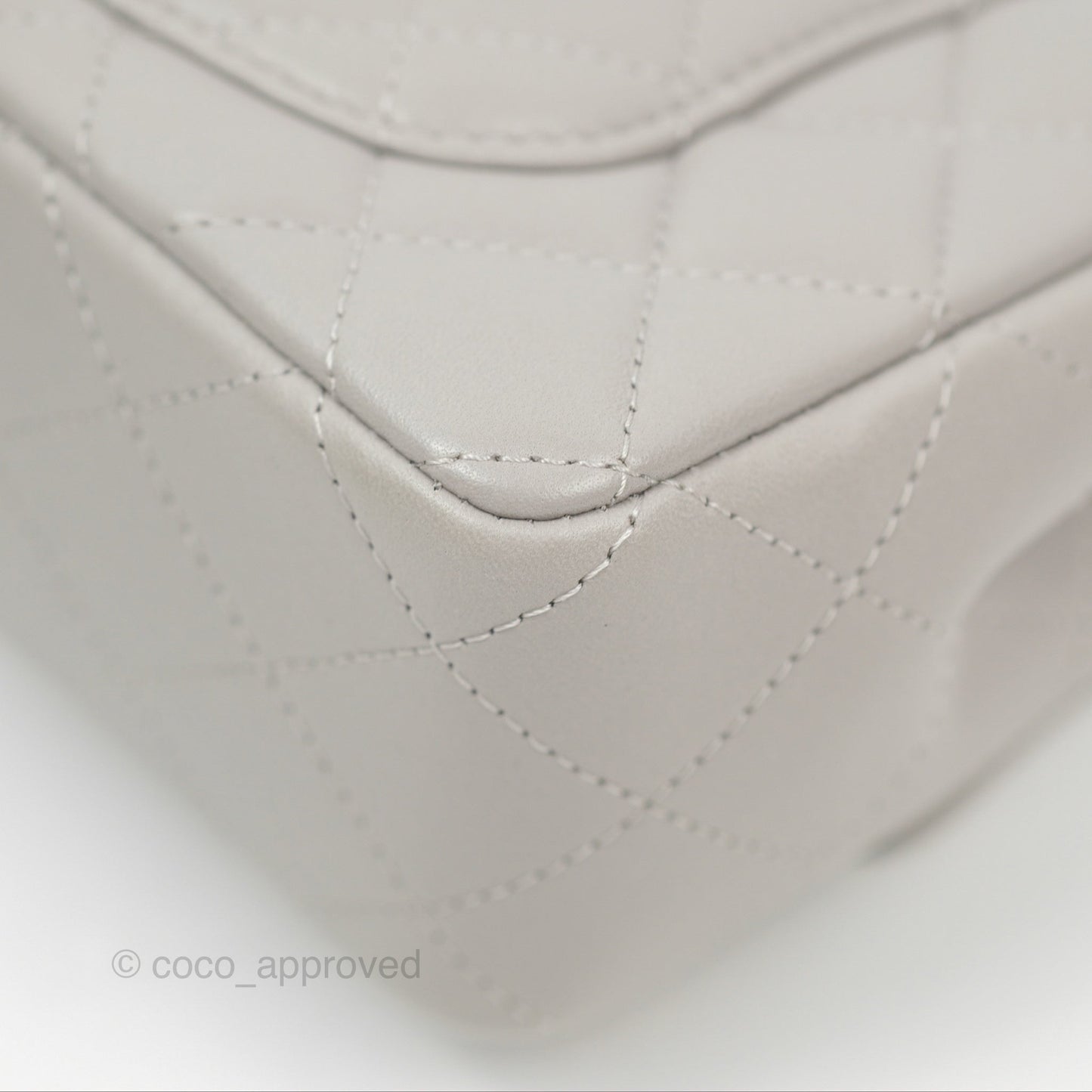Chanel Quilted Mini Rectangular Grey Lambskin Silver Hardware