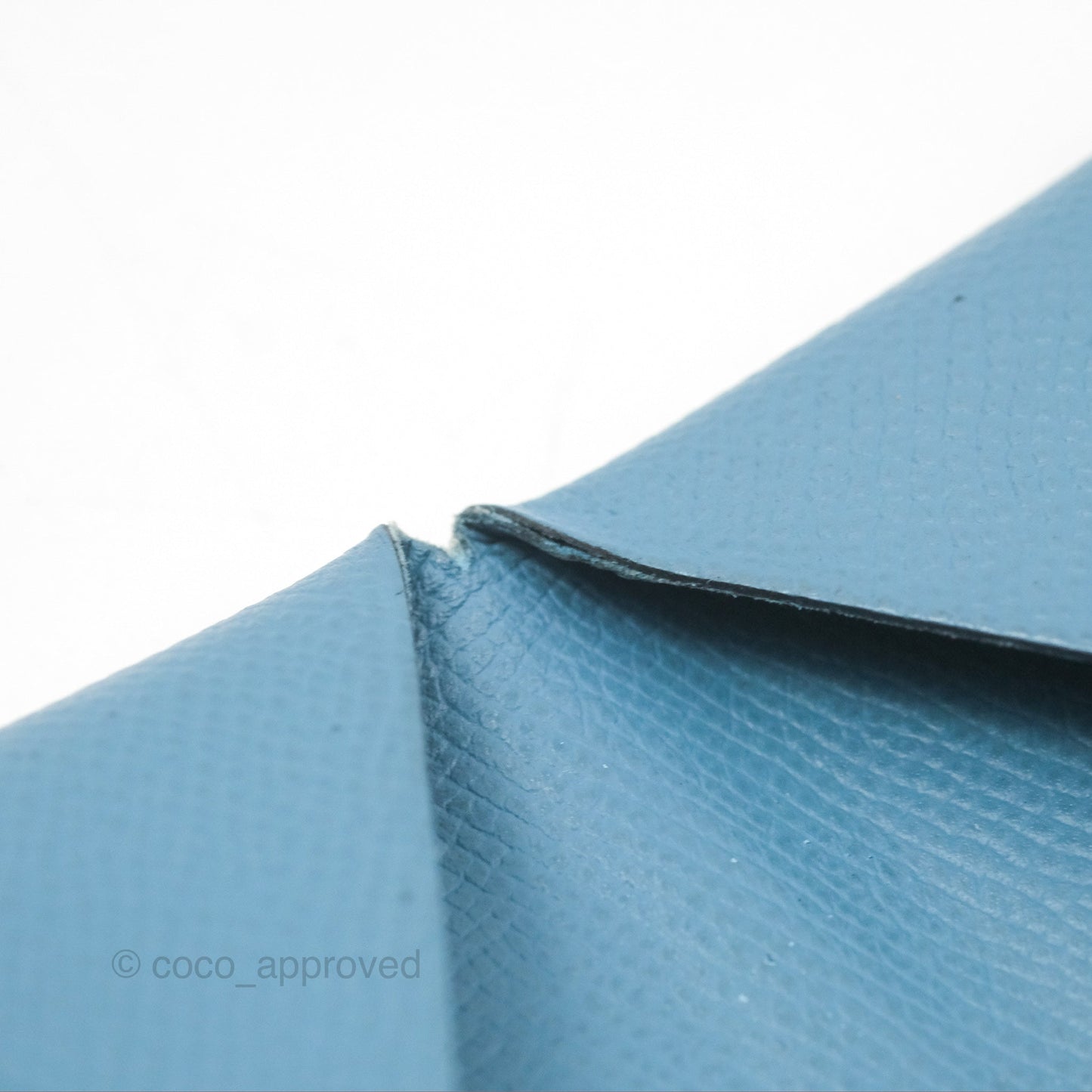Hermès Calvi Card Holder Blue Epsom