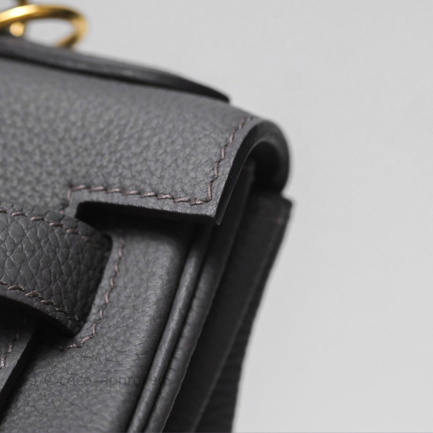 Hermès Kelly II 28 Retourne Etain 8F Togo Gold Hardware