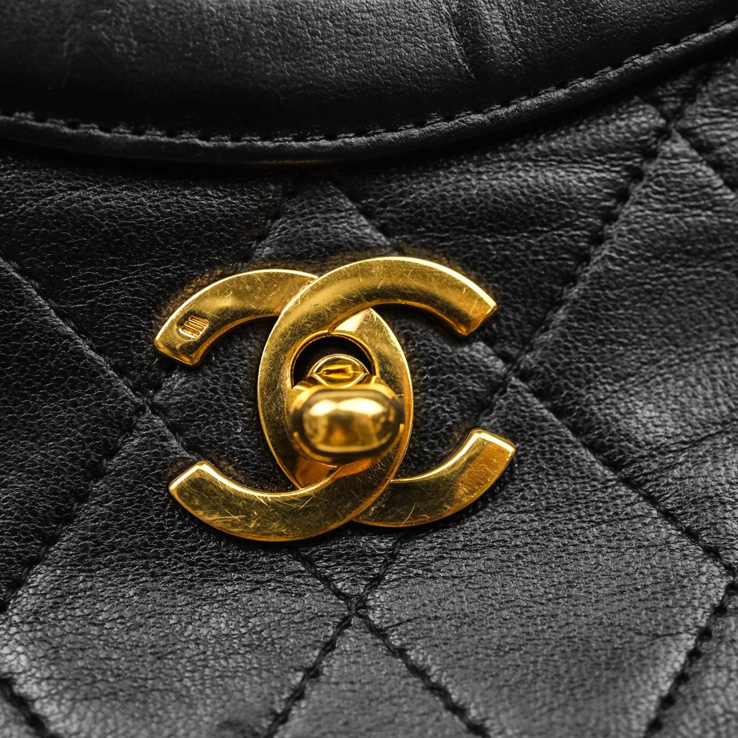 Chanel Vintage 31 Small Bag Black Lambskin 24K Gold Hardware